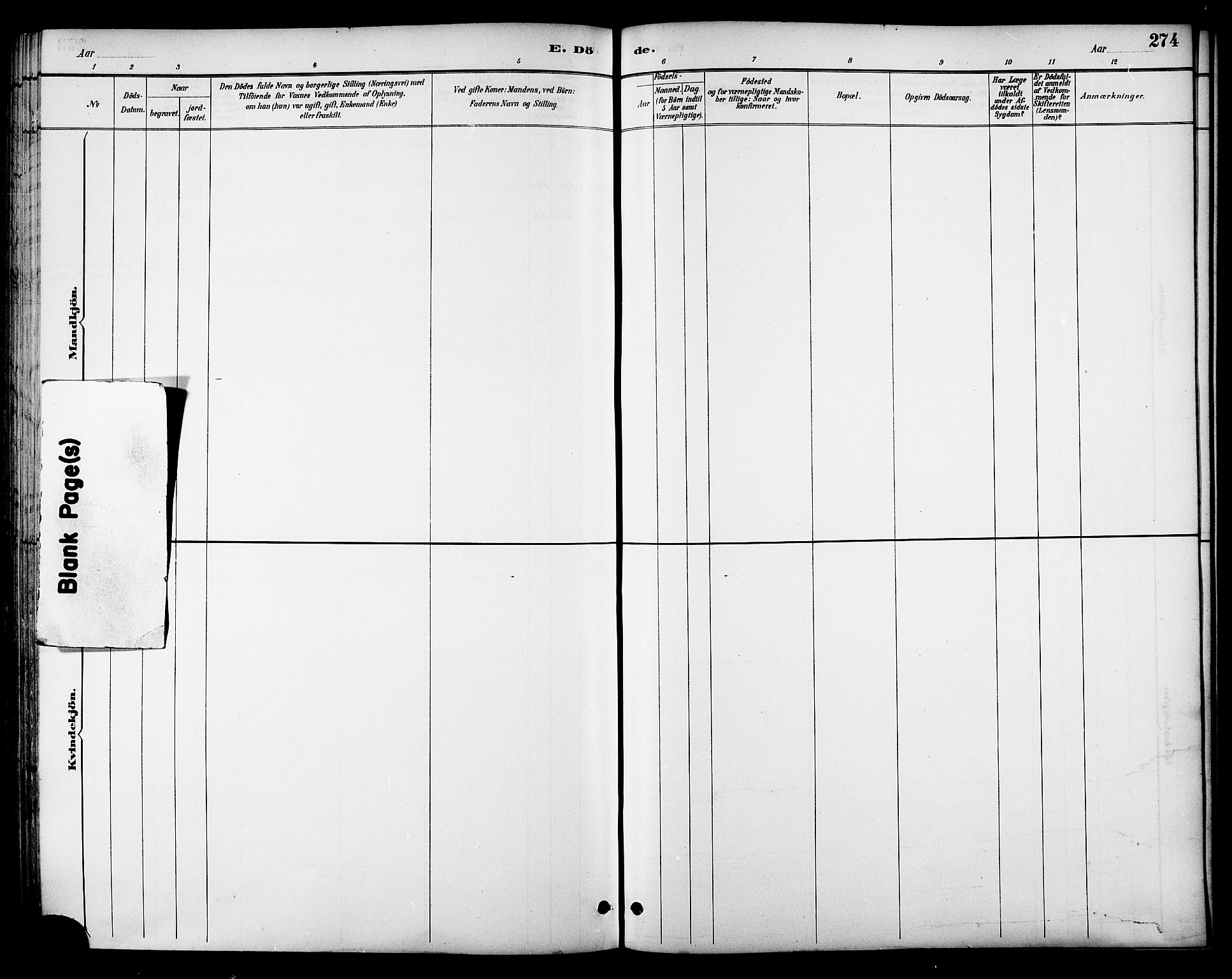 Ministerialprotokoller, klokkerbøker og fødselsregistre - Nordland, AV/SAT-A-1459/847/L0669: Ministerialbok nr. 847A09, 1887-1901, s. 274