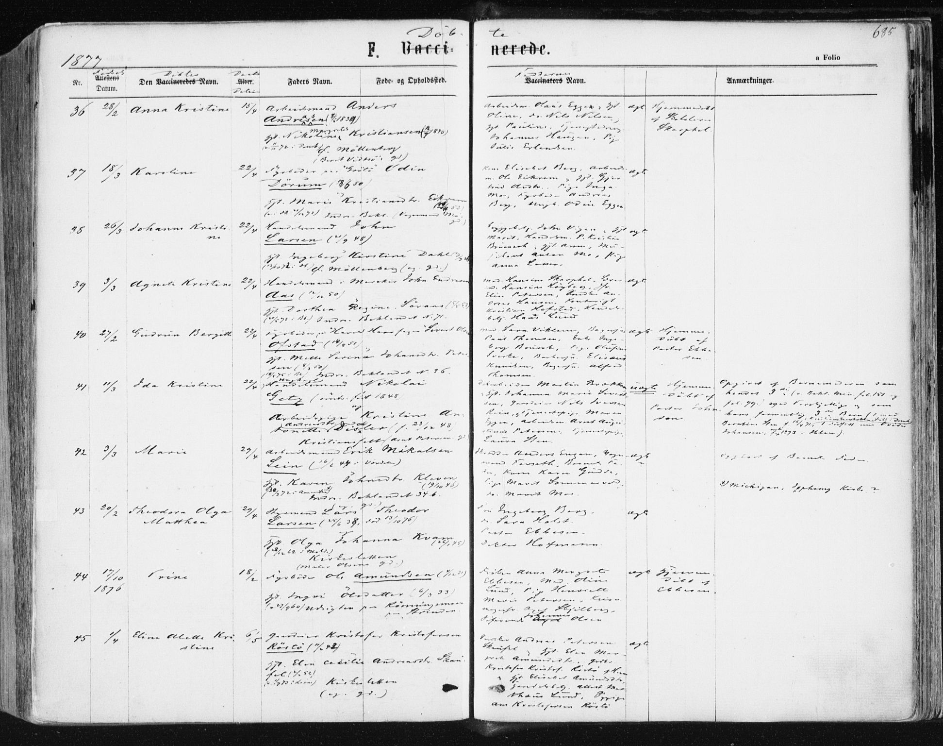 Ministerialprotokoller, klokkerbøker og fødselsregistre - Sør-Trøndelag, AV/SAT-A-1456/604/L0186: Ministerialbok nr. 604A07, 1866-1877, s. 685