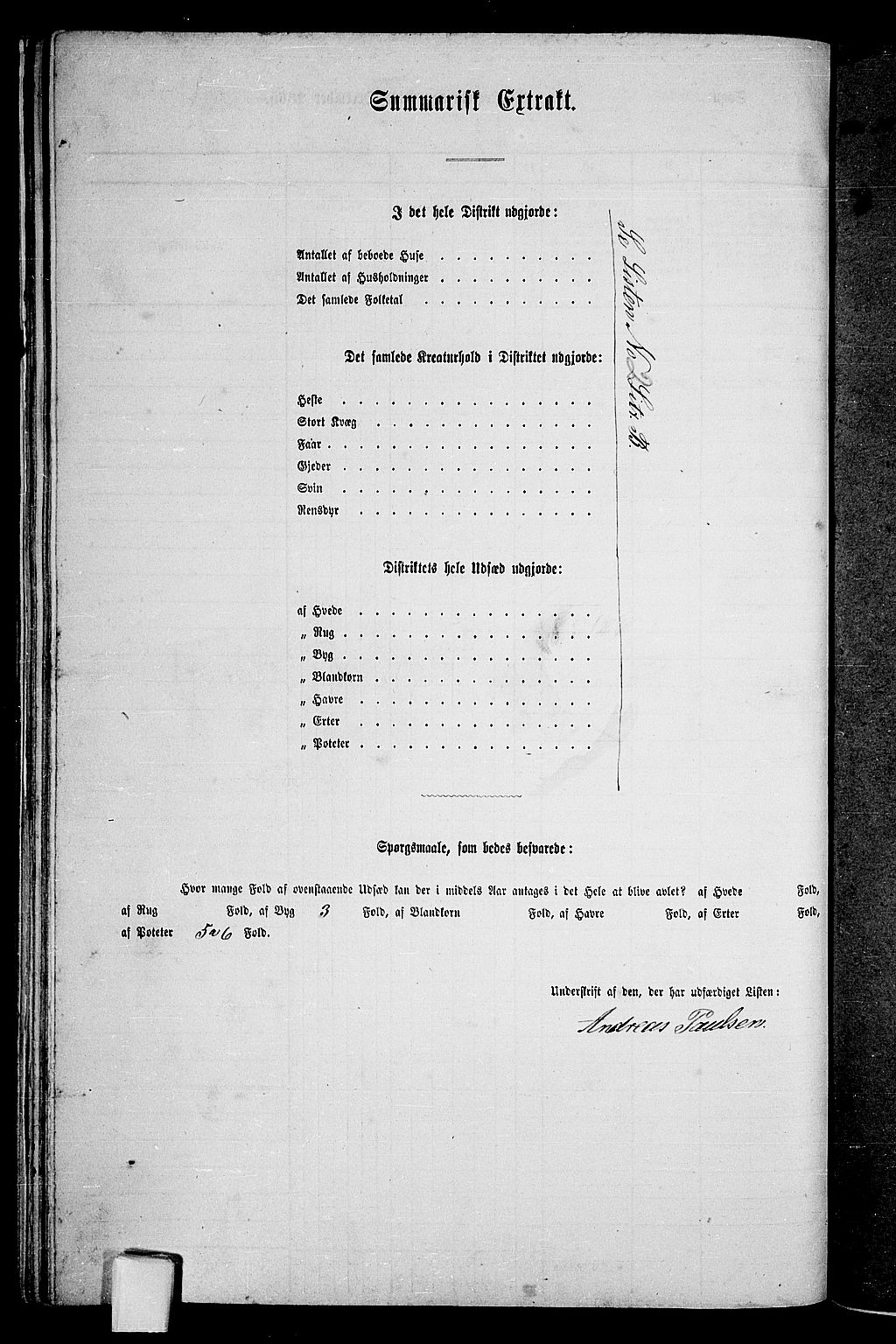 RA, Folketelling 1865 for 1867P Bø prestegjeld, 1865, s. 43