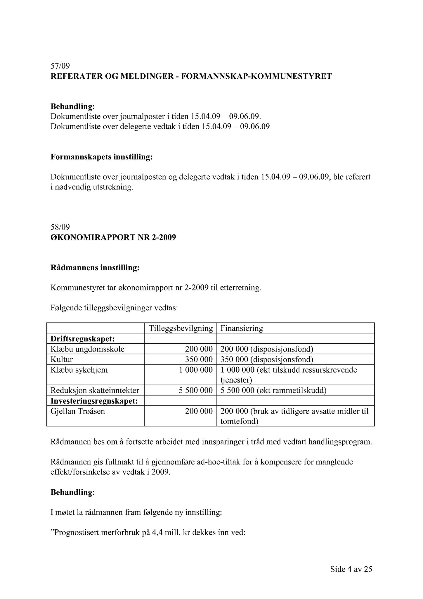 Klæbu Kommune, TRKO/KK/02-FS/L002: Formannsskapet - Møtedokumenter, 2009, s. 516