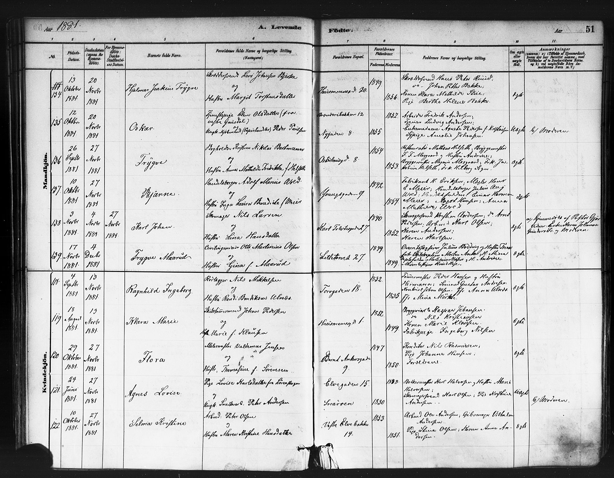 Jakob prestekontor Kirkebøker, AV/SAO-A-10850/F/Fa/L0003: Ministerialbok nr. 3, 1880-1895, s. 51