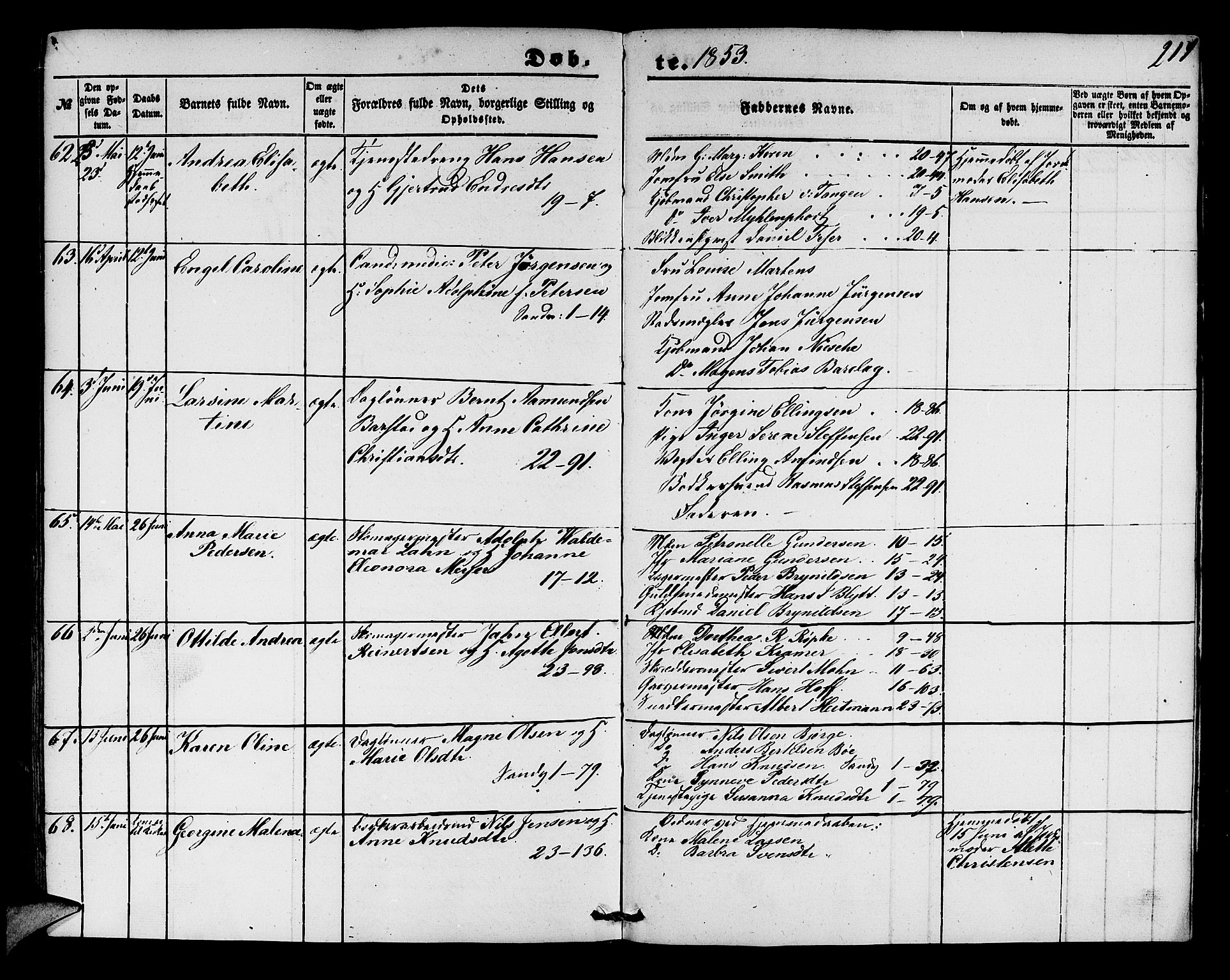 Korskirken sokneprestembete, AV/SAB-A-76101/H/Hab: Klokkerbok nr. B 2, 1847-1853, s. 214