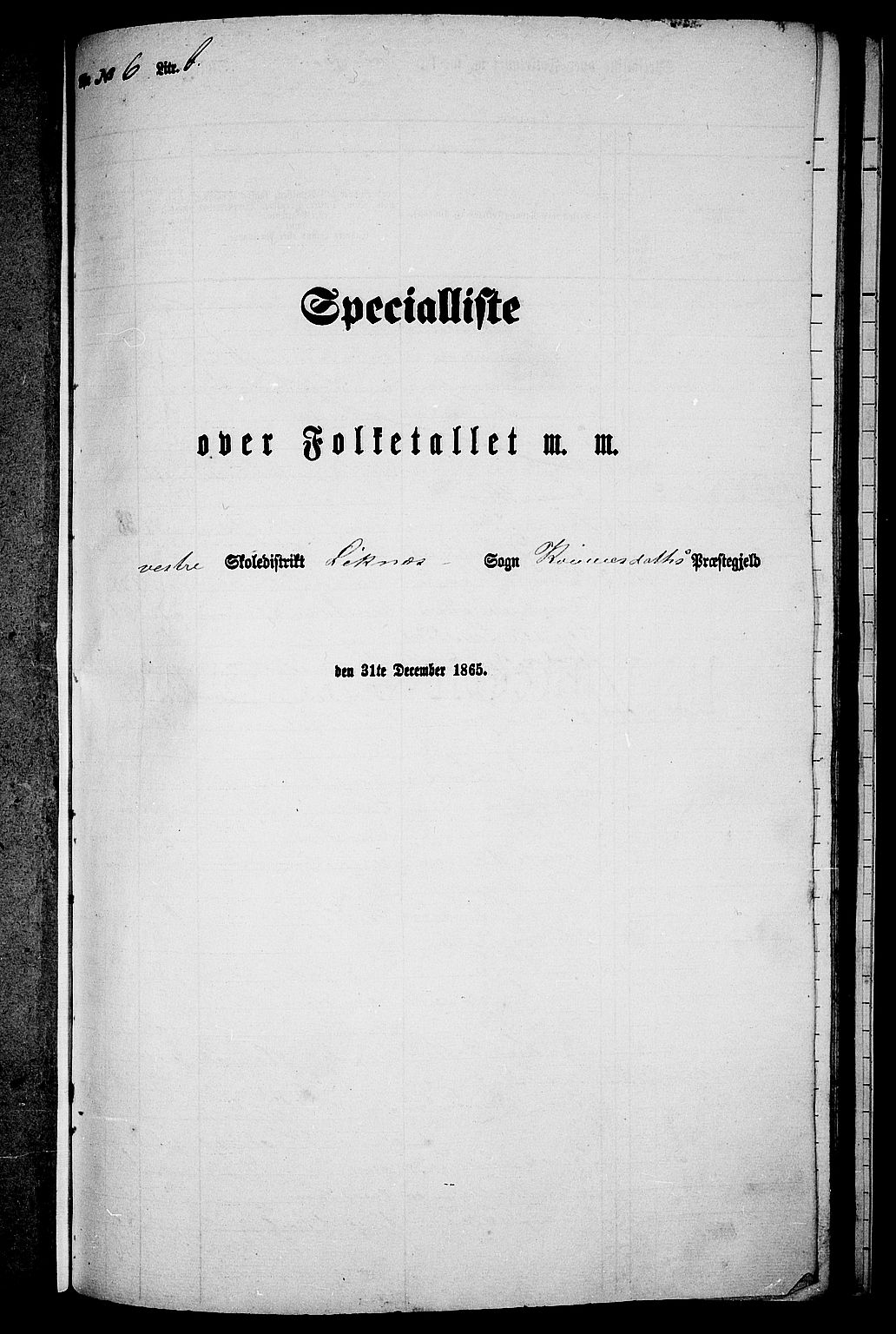 RA, Folketelling 1865 for 1037P Kvinesdal prestegjeld, 1865, s. 153