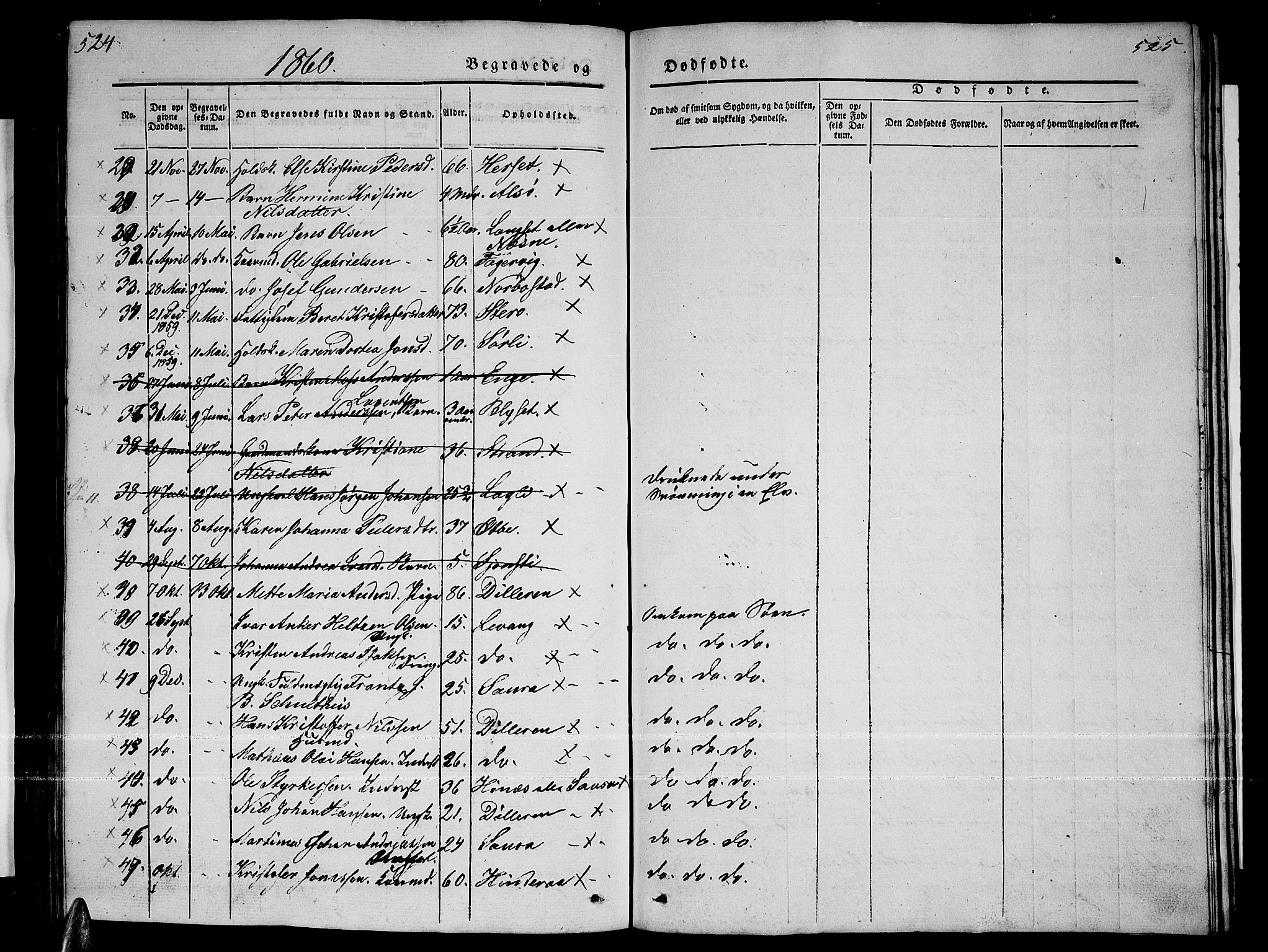 Ministerialprotokoller, klokkerbøker og fødselsregistre - Nordland, AV/SAT-A-1459/838/L0555: Klokkerbok nr. 838C02, 1842-1861, s. 524-525