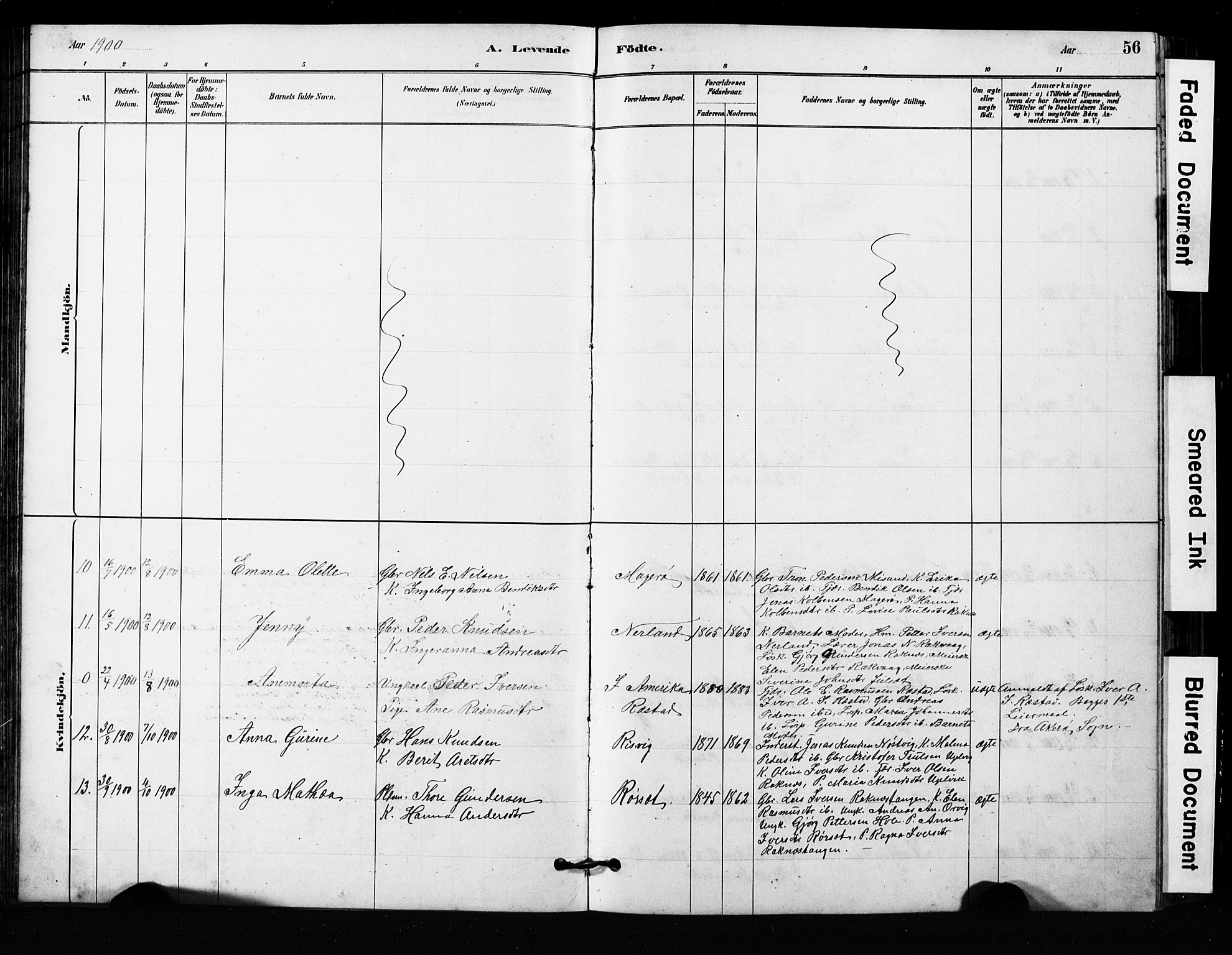 Ministerialprotokoller, klokkerbøker og fødselsregistre - Møre og Romsdal, AV/SAT-A-1454/563/L0737: Klokkerbok nr. 563C01, 1878-1916, s. 56