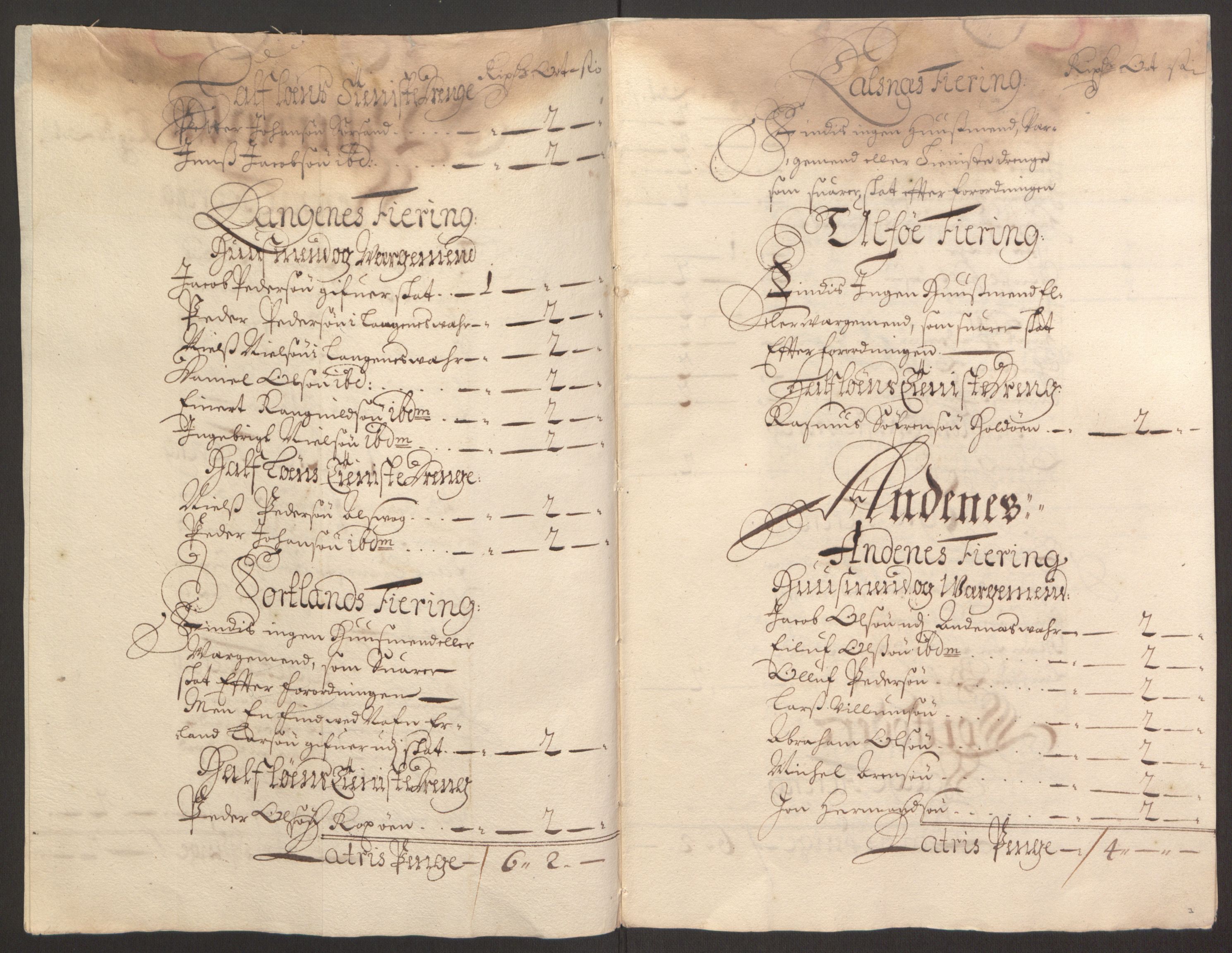 Rentekammeret inntil 1814, Reviderte regnskaper, Fogderegnskap, RA/EA-4092/R67/L4677: Fogderegnskap Vesterålen, Andenes og Lofoten, 1694-1695, s. 221