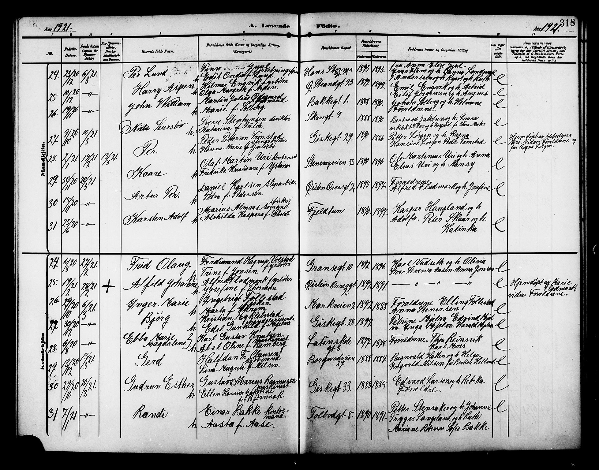 Ministerialprotokoller, klokkerbøker og fødselsregistre - Møre og Romsdal, AV/SAT-A-1454/529/L0471: Klokkerbok nr. 529C08, 1909-1921, s. 318