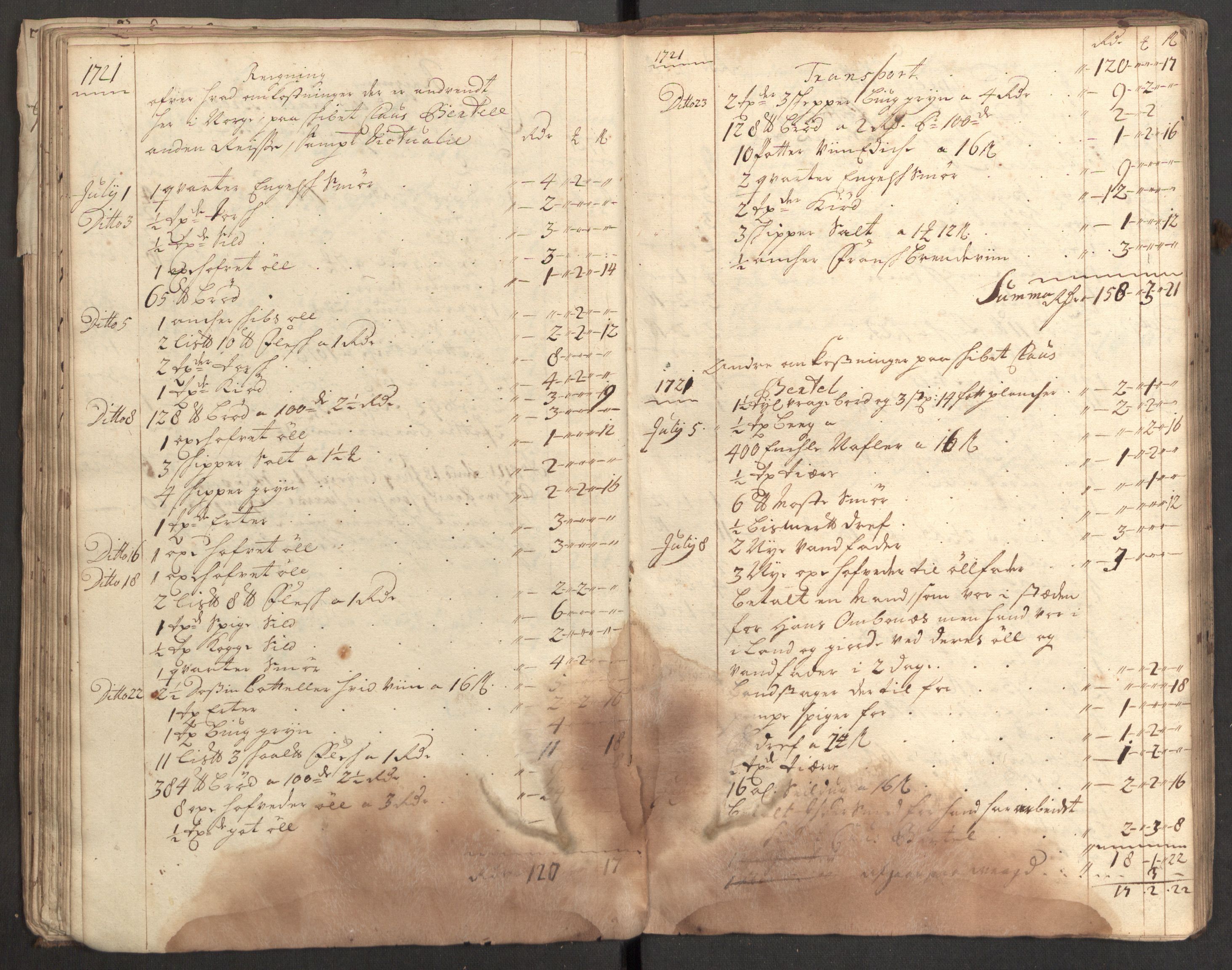 Bowman, James, RA/PA-0067/F/L0002/0001: Kontobok og skiftepapirer / James Bowmans kontobok, 1708-1728, s. 60