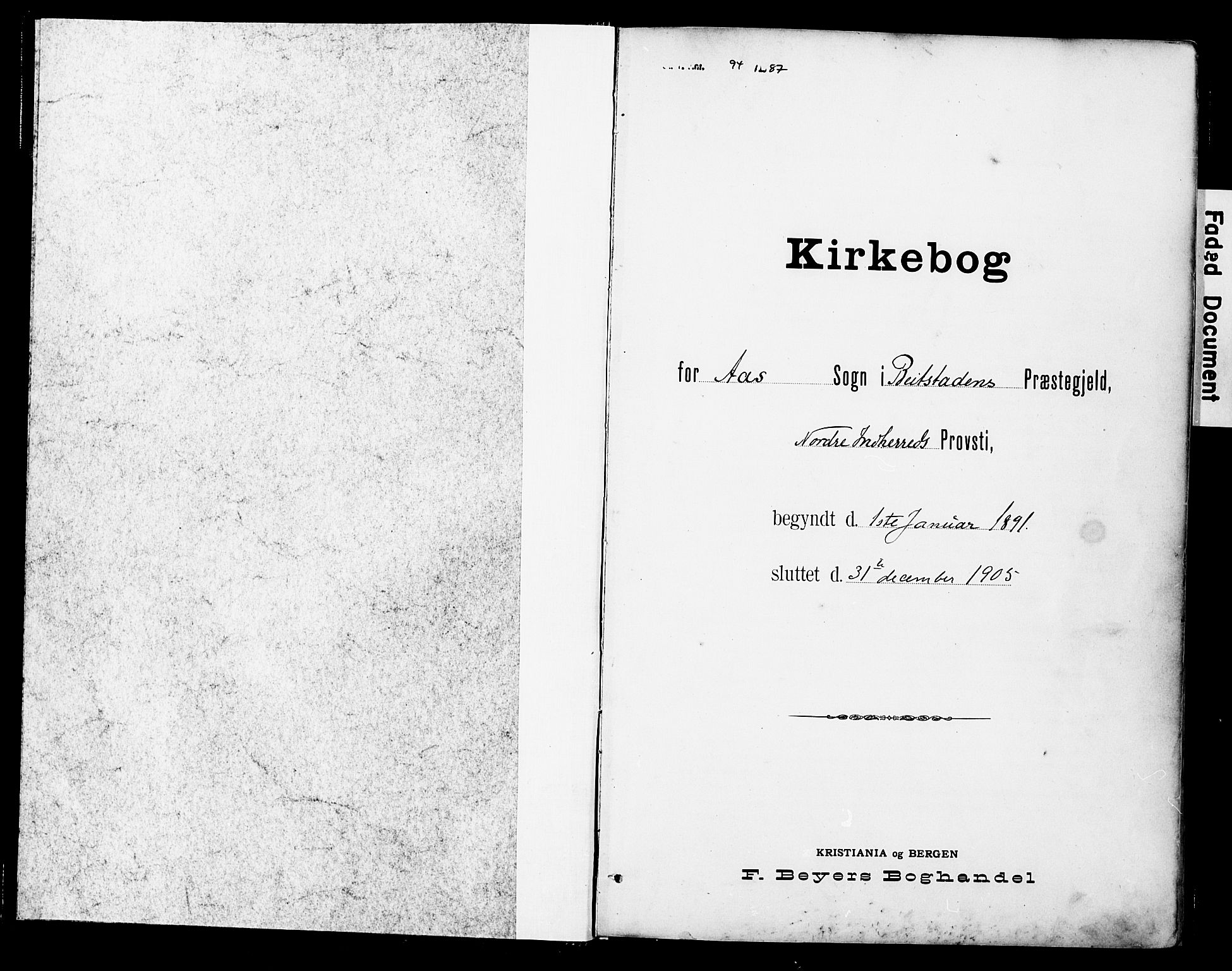 Ministerialprotokoller, klokkerbøker og fødselsregistre - Nord-Trøndelag, SAT/A-1458/742/L0409: Ministerialbok nr. 742A02, 1891-1905