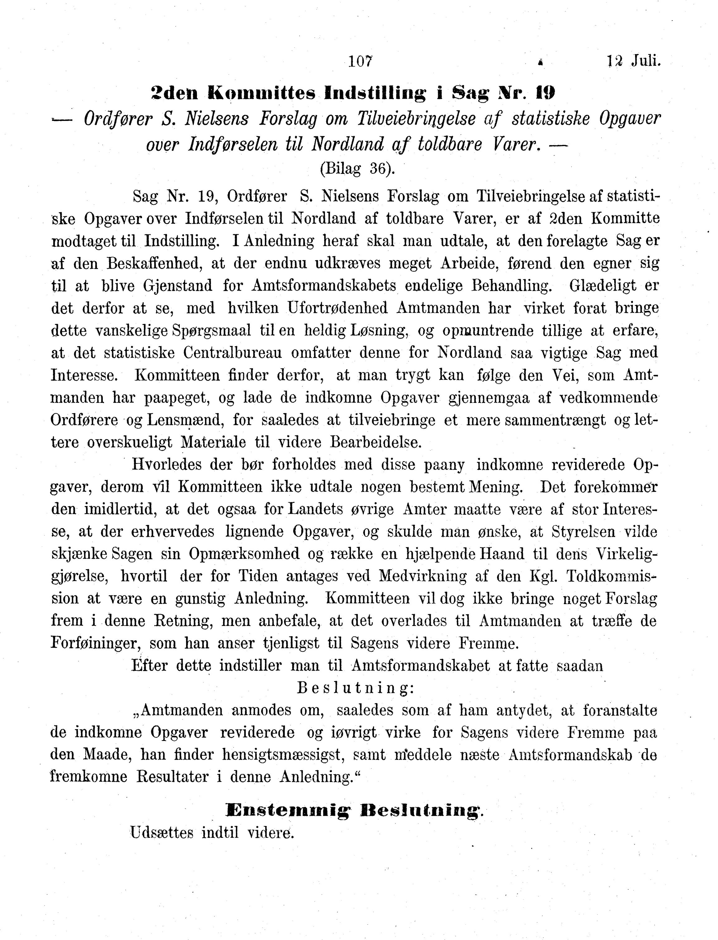 Nordland Fylkeskommune. Fylkestinget, AIN/NFK-17/176/A/Ac/L0013: Fylkestingsforhandlinger 1880, 1880