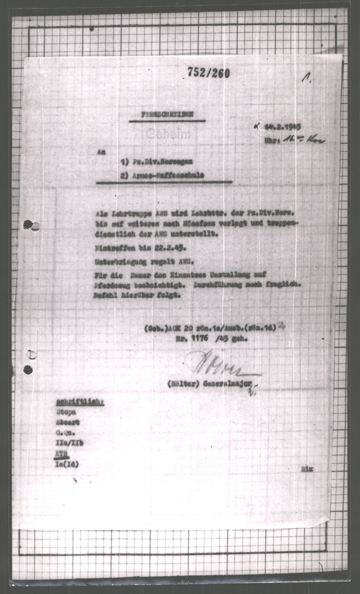 Forsvarets Overkommando. 2 kontor. Arkiv 11.4. Spredte tyske arkivsaker, AV/RA-RAFA-7031/D/Dar/Dara/L0003: Krigsdagbøker for 20. Gebirgs-Armee-Oberkommando (AOK 20), 1945, s. 82