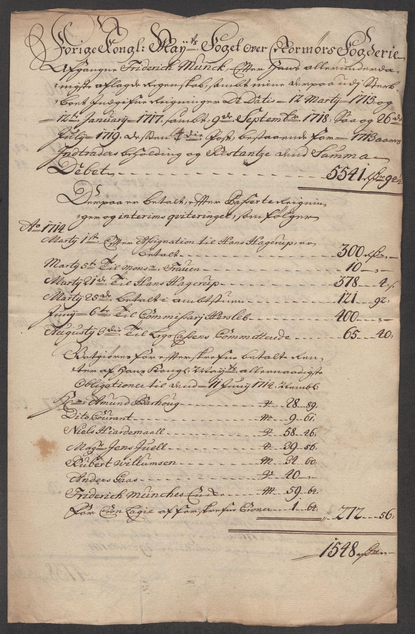 Rentekammeret inntil 1814, Reviderte regnskaper, Fogderegnskap, RA/EA-4092/R56/L3747: Fogderegnskap Nordmøre, 1713, s. 292