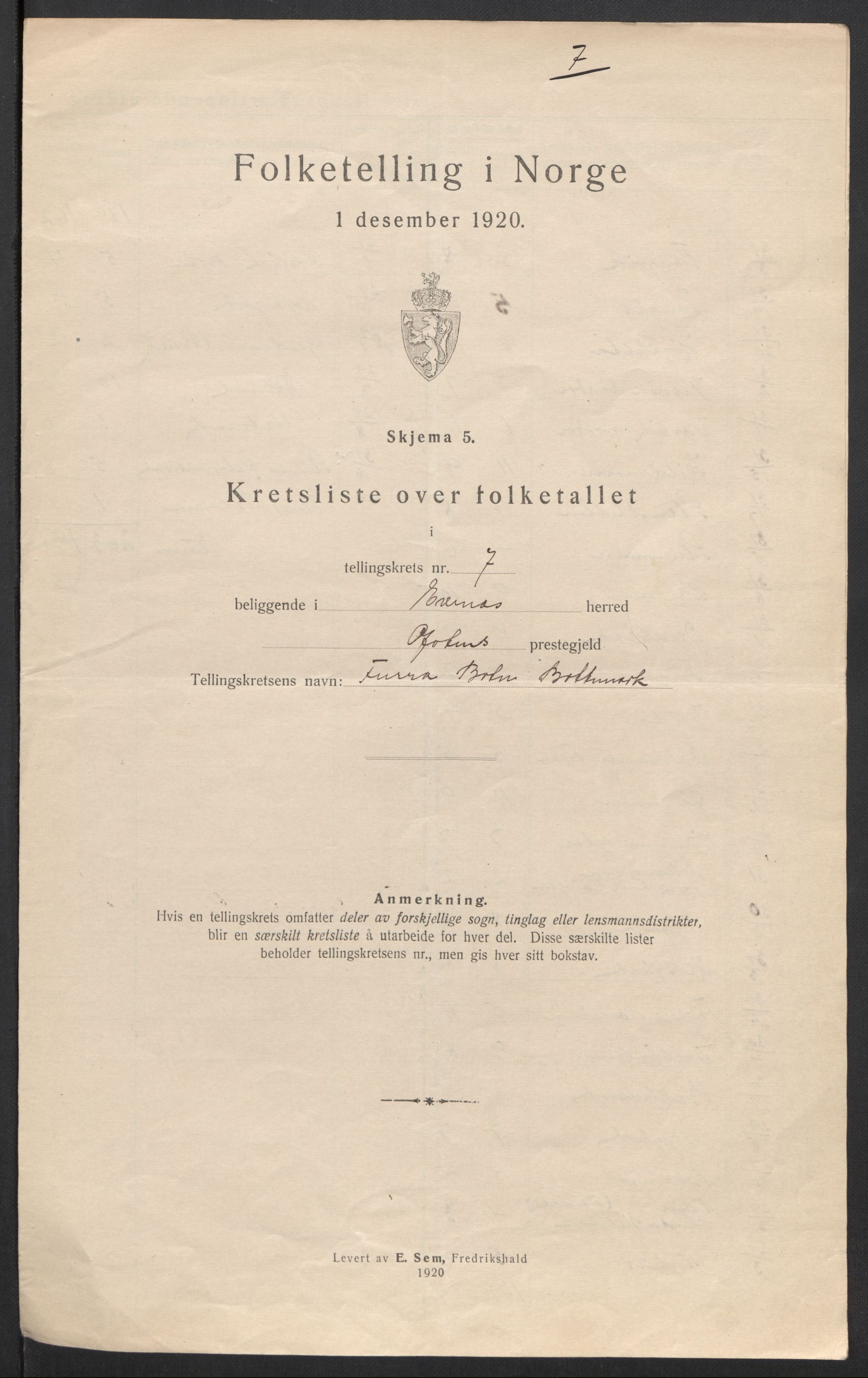 SAT, Folketelling 1920 for 1853 Evenes herred, 1920, s. 25