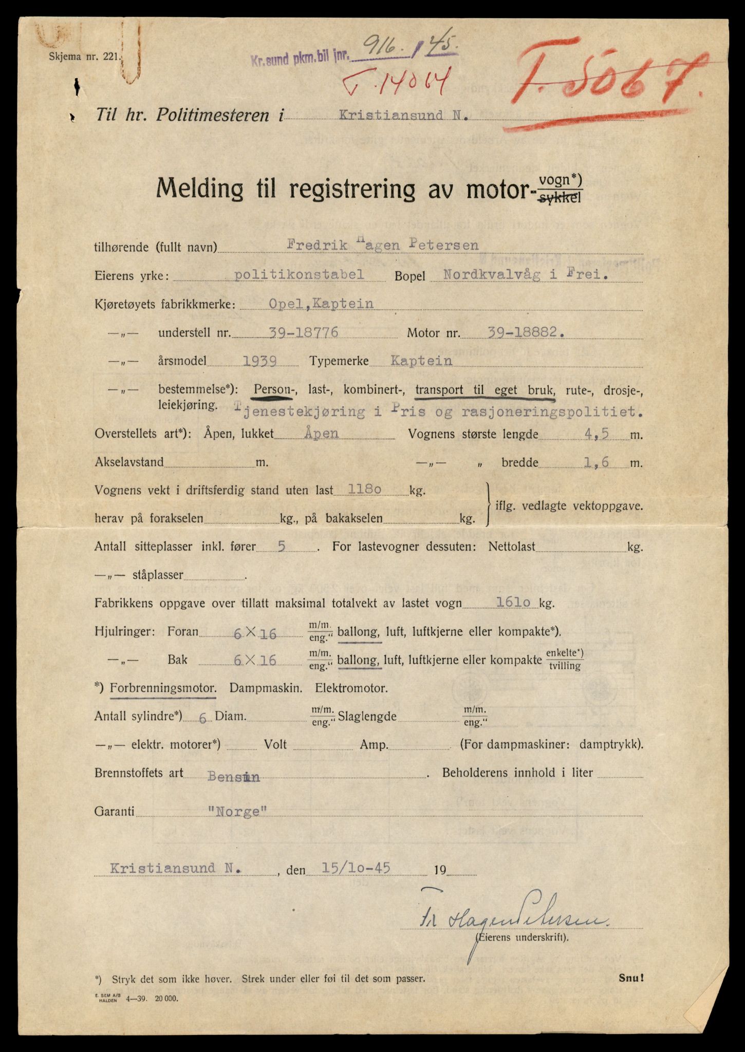 Møre og Romsdal vegkontor - Ålesund trafikkstasjon, AV/SAT-A-4099/F/Fe/L0042: Registreringskort for kjøretøy T 13906 - T 14079, 1927-1998, s. 2800