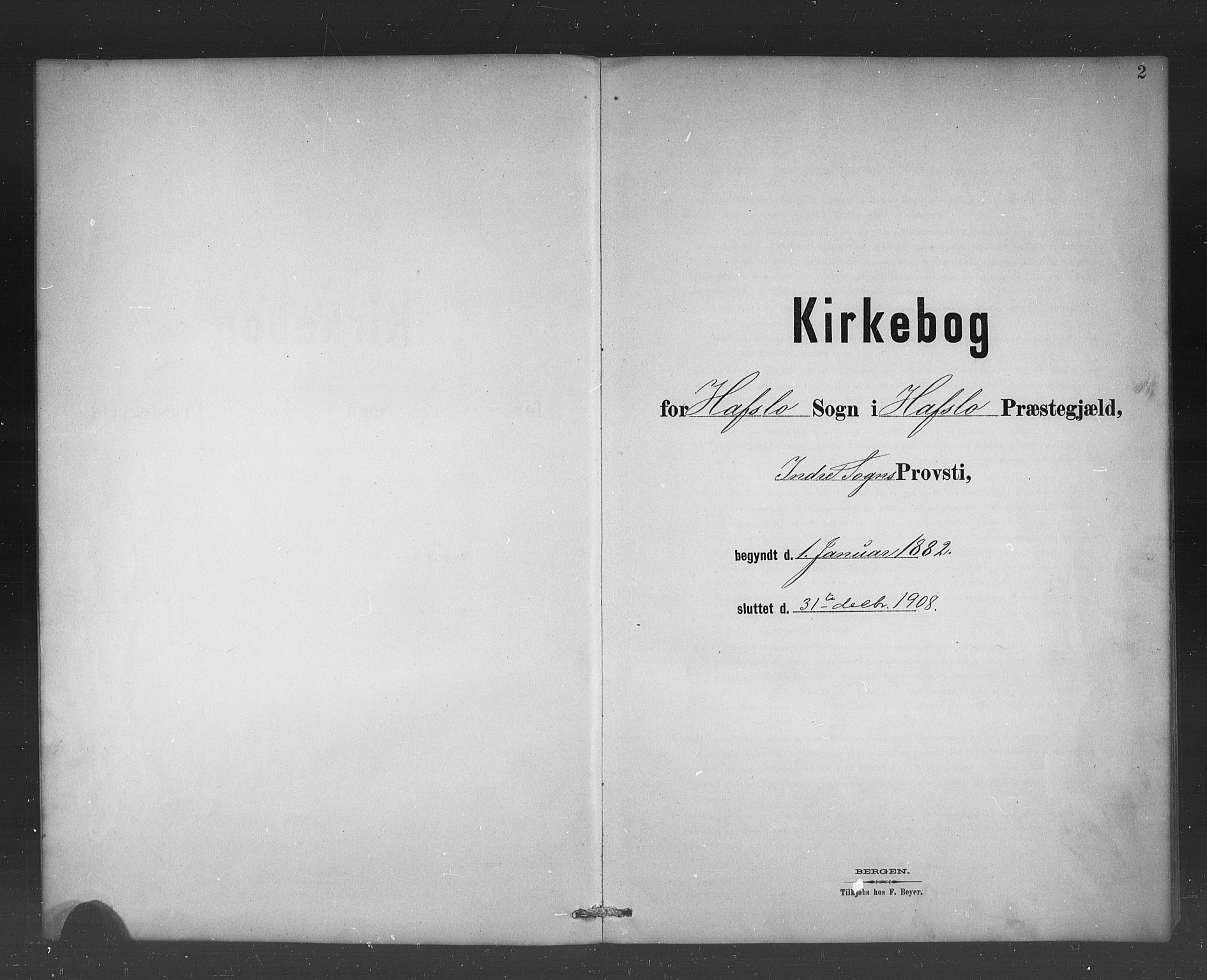 Hafslo sokneprestembete, SAB/A-80301/H/Hab/Habb/L0001: Klokkerbok nr. B 1, 1882-1908, s. 2