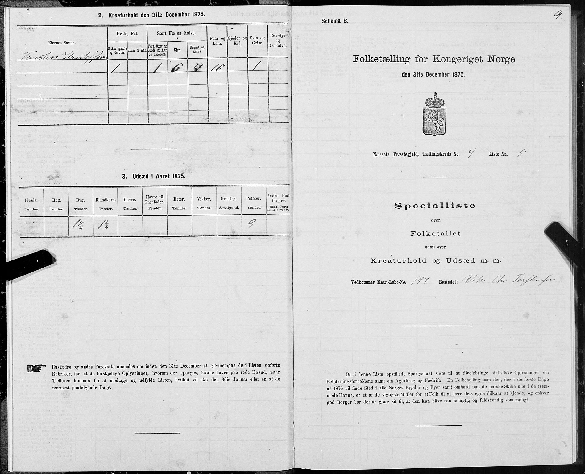 SAT, Folketelling 1875 for 1543P Nesset prestegjeld, 1875, s. 4009