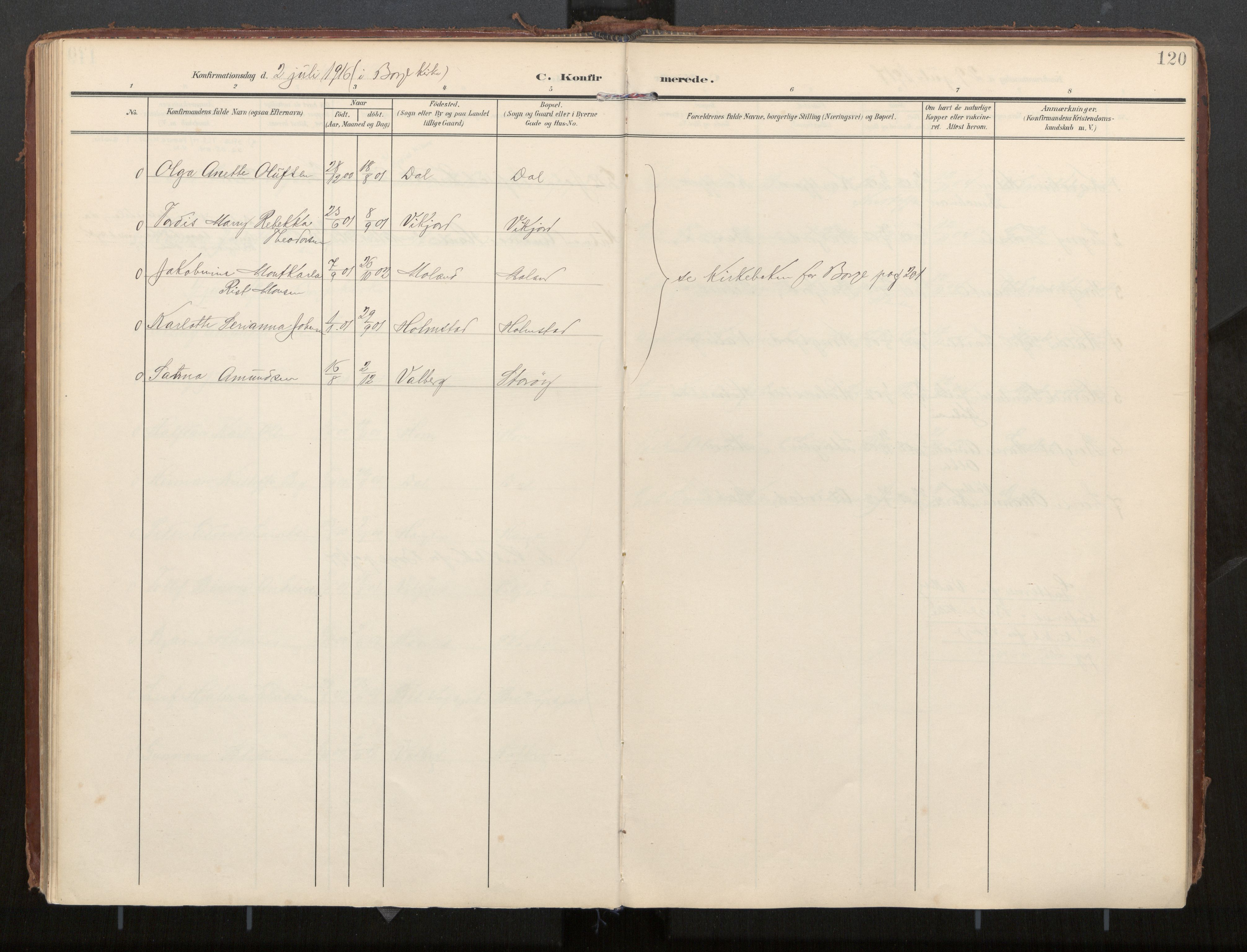 Ministerialprotokoller, klokkerbøker og fødselsregistre - Nordland, AV/SAT-A-1459/884/L1194: Ministerialbok nr. 884A02, 1906-1937, s. 120