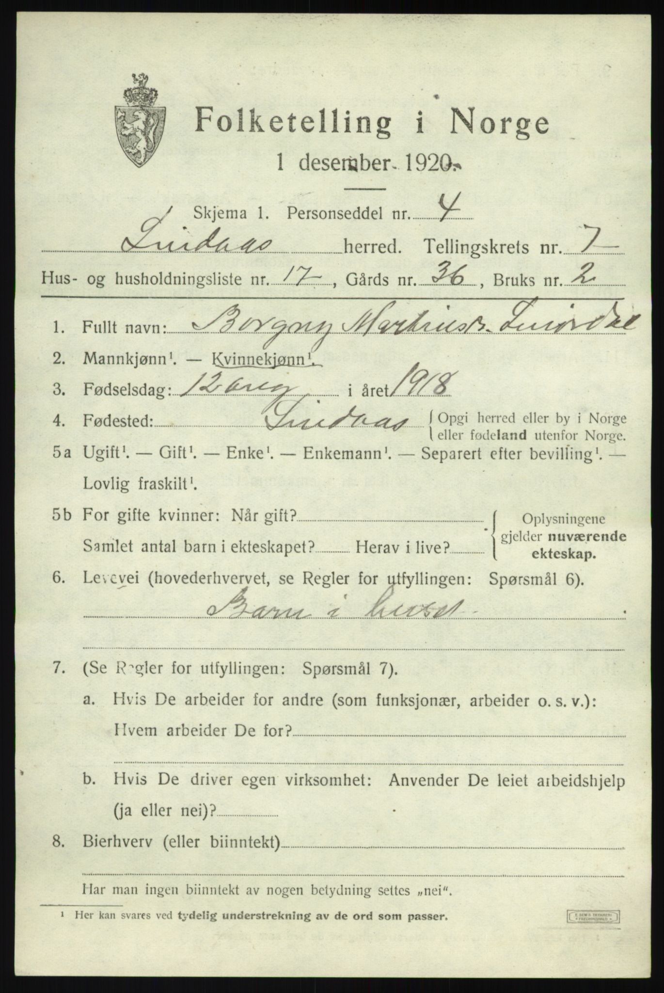 SAB, Folketelling 1920 for 1263 Lindås herred, 1920, s. 4217