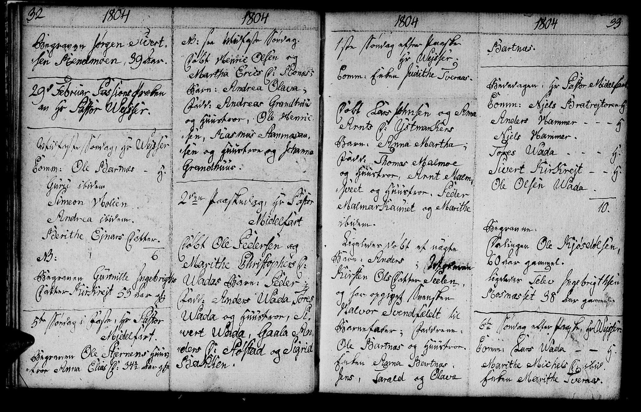 Ministerialprotokoller, klokkerbøker og fødselsregistre - Nord-Trøndelag, SAT/A-1458/745/L0432: Klokkerbok nr. 745C01, 1802-1814, s. 32-33