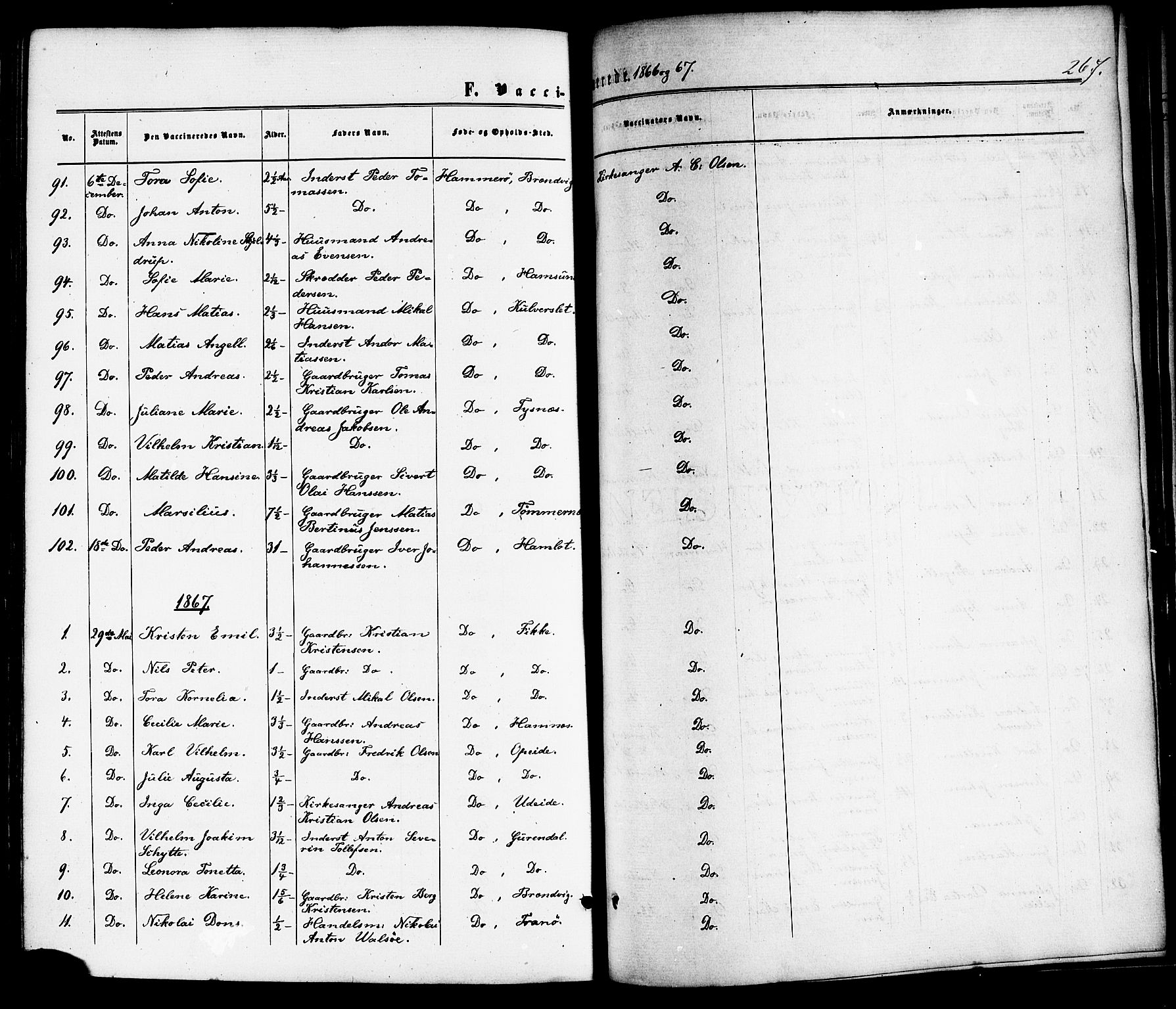 Ministerialprotokoller, klokkerbøker og fødselsregistre - Nordland, AV/SAT-A-1459/859/L0845: Ministerialbok nr. 859A05, 1863-1877, s. 267