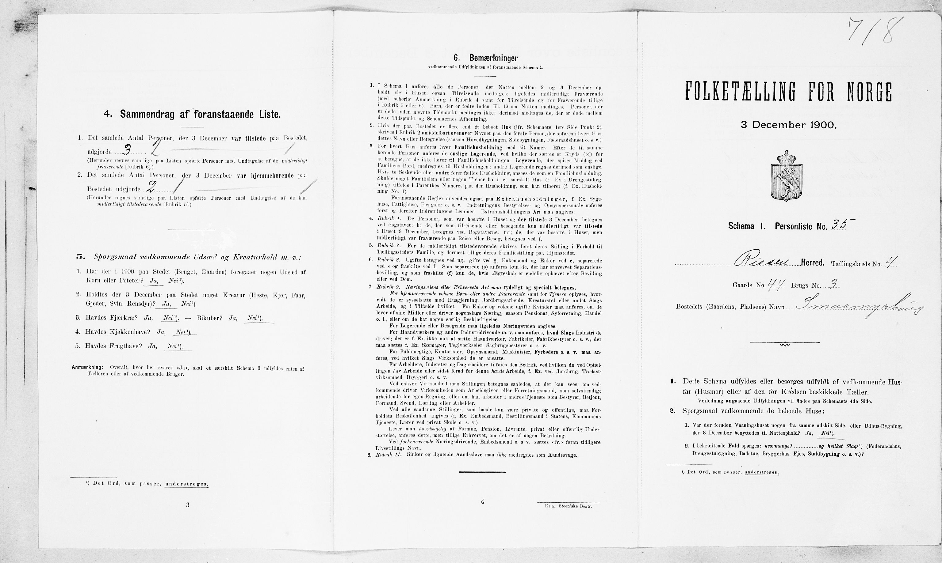 SAT, Folketelling 1900 for 1624 Rissa herred, 1900, s. 524