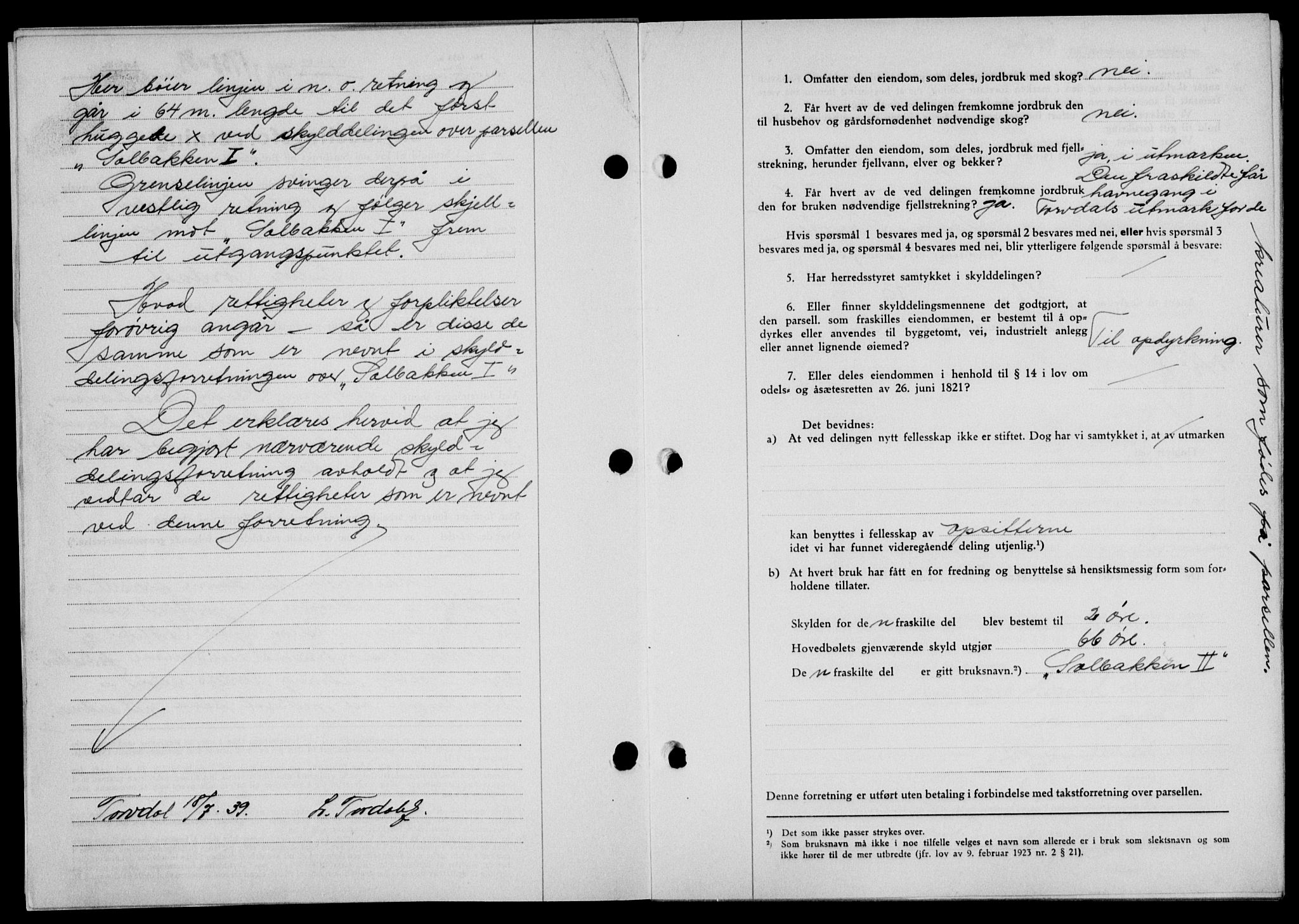 Lofoten sorenskriveri, SAT/A-0017/1/2/2C/L0006a: Pantebok nr. 6a, 1939-1939, Dagboknr: 1733/1939