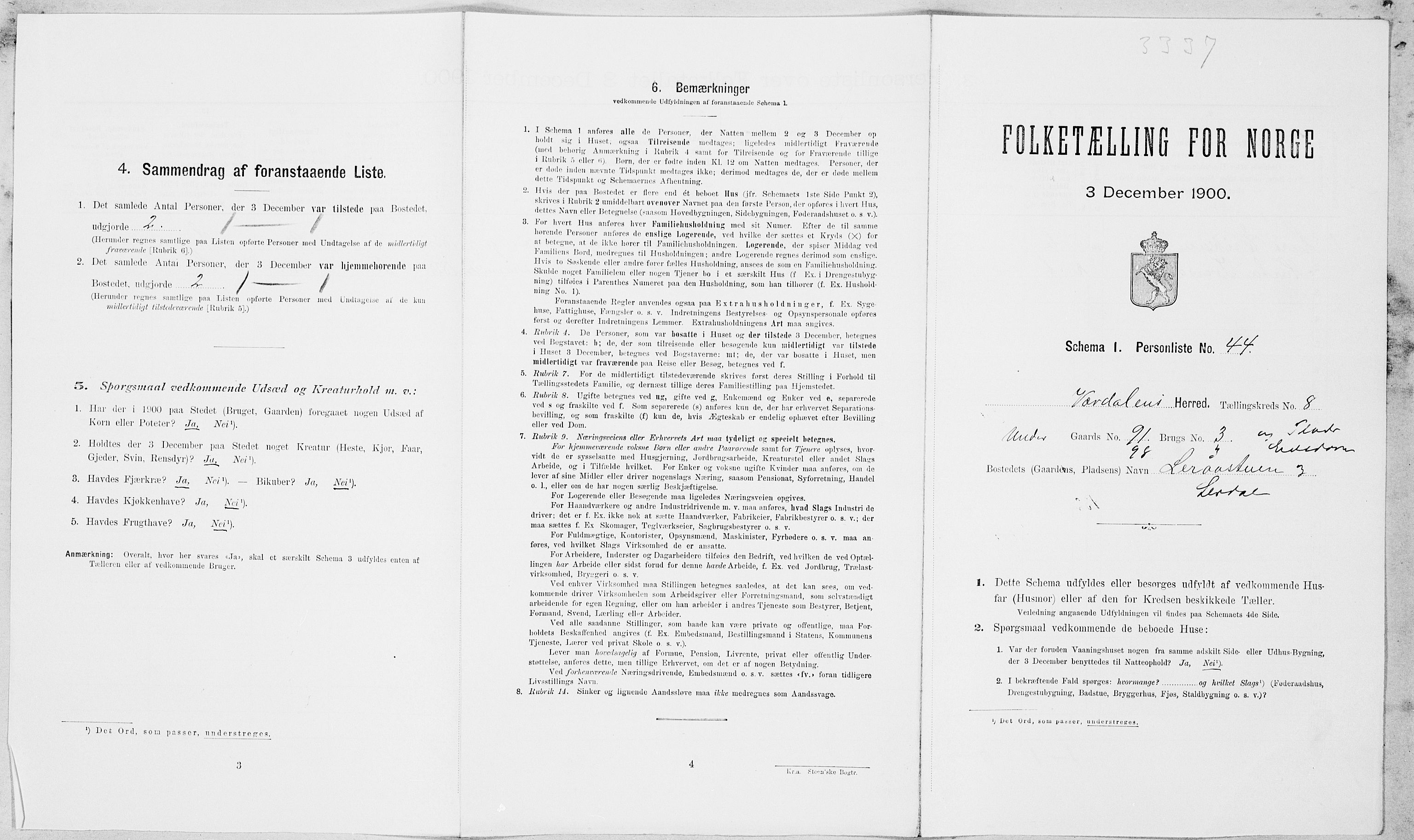 SAT, Folketelling 1900 for 1721 Verdal herred, 1900, s. 1217