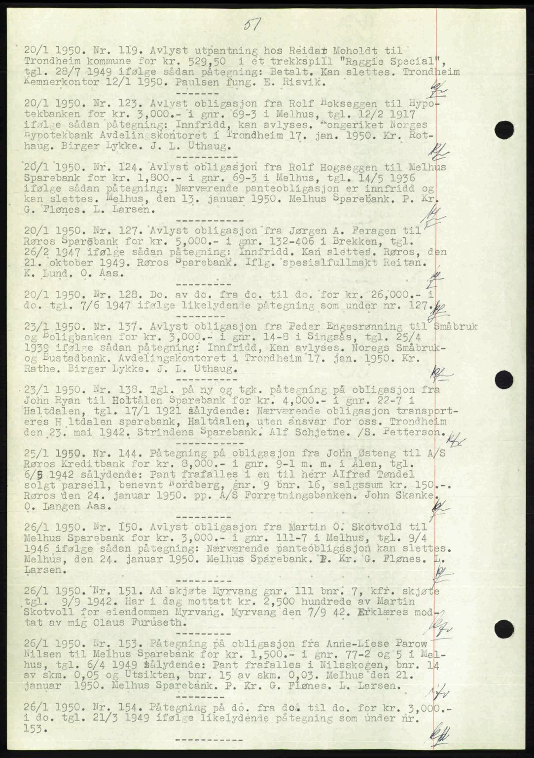Gauldal sorenskriveri, SAT/A-0014/1/2/2C: Pantebok nr. A9, 1949-1950, Dagboknr: 119/1950