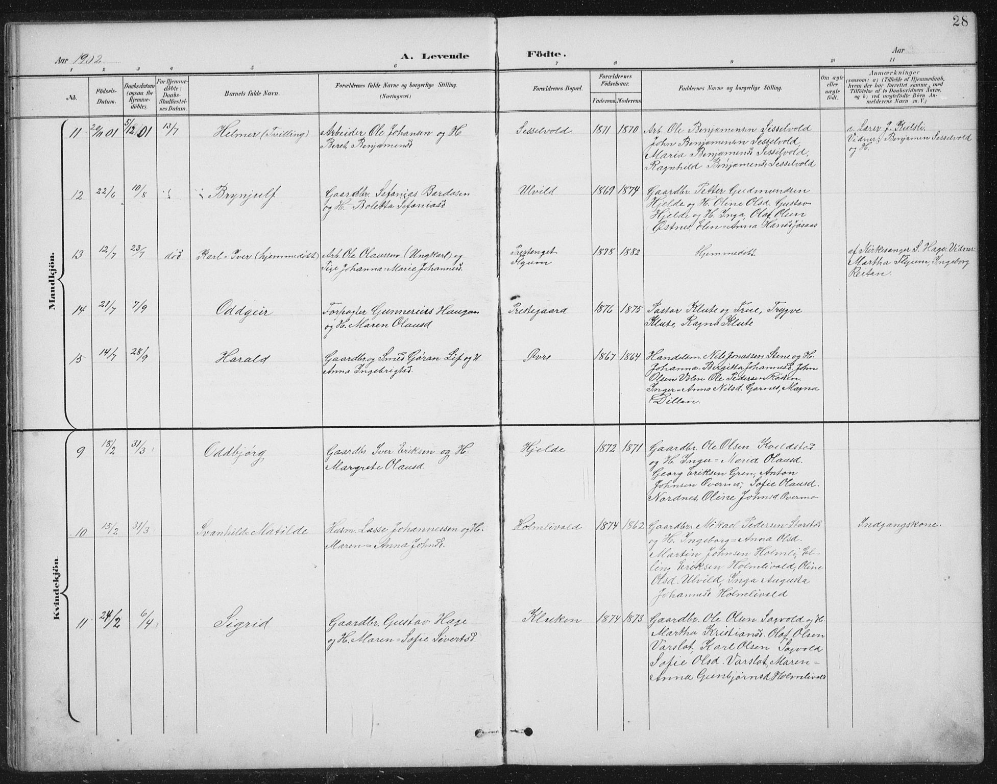 Ministerialprotokoller, klokkerbøker og fødselsregistre - Nord-Trøndelag, AV/SAT-A-1458/724/L0269: Klokkerbok nr. 724C05, 1899-1920, s. 28