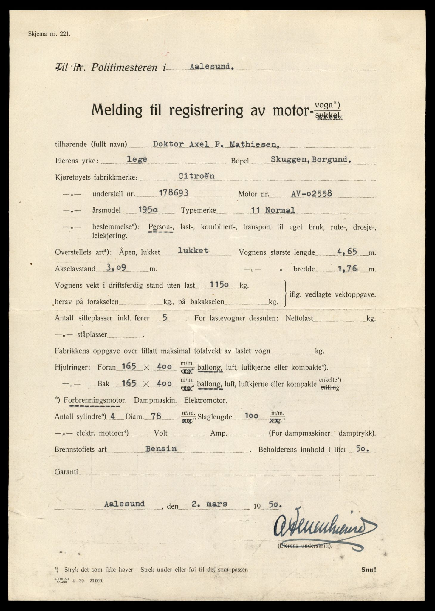 Møre og Romsdal vegkontor - Ålesund trafikkstasjon, AV/SAT-A-4099/F/Fe/L0001: Registreringskort for kjøretøy T 3 - T 127, 1927-1998, s. 709