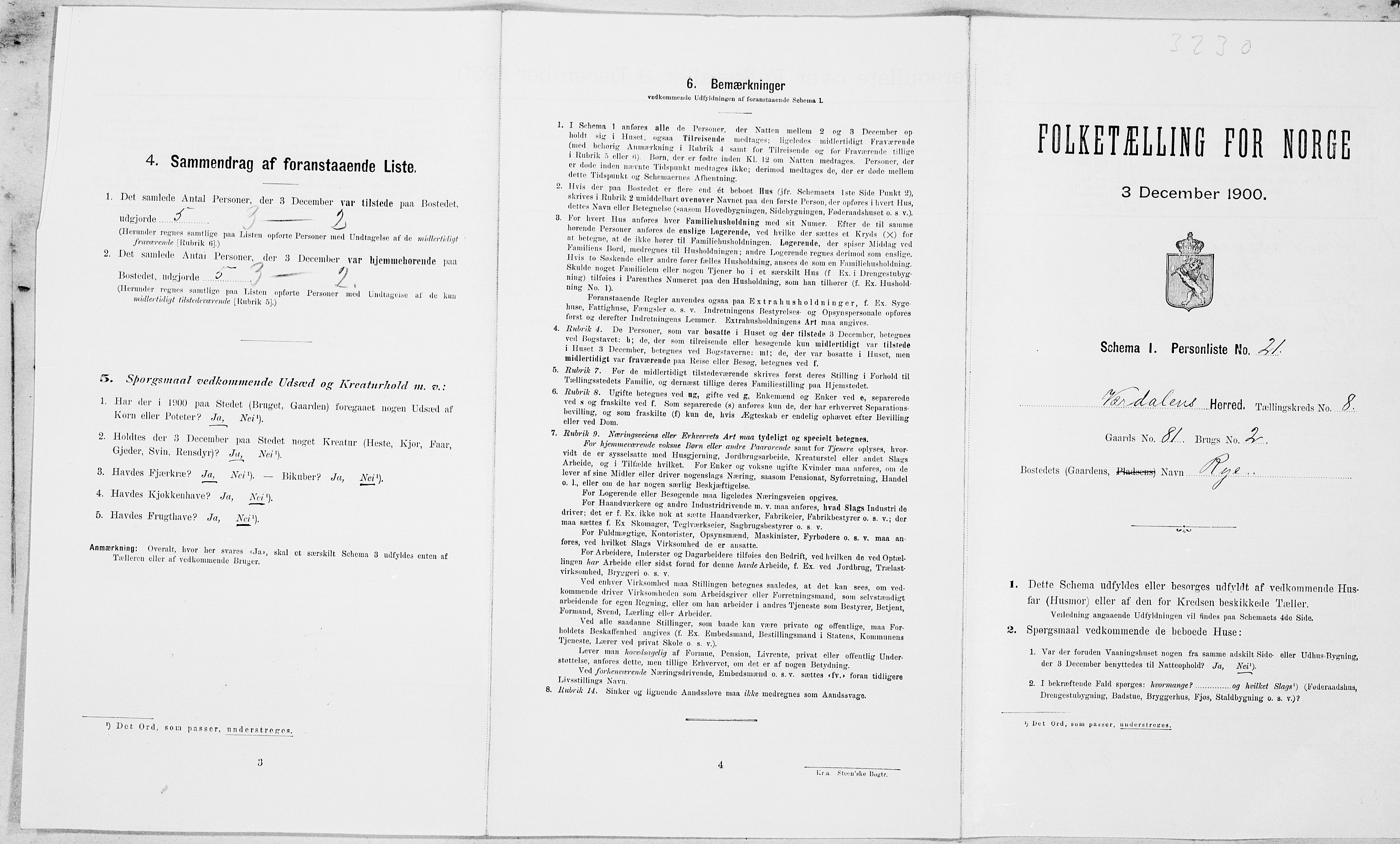 SAT, Folketelling 1900 for 1721 Verdal herred, 1900, s. 1173