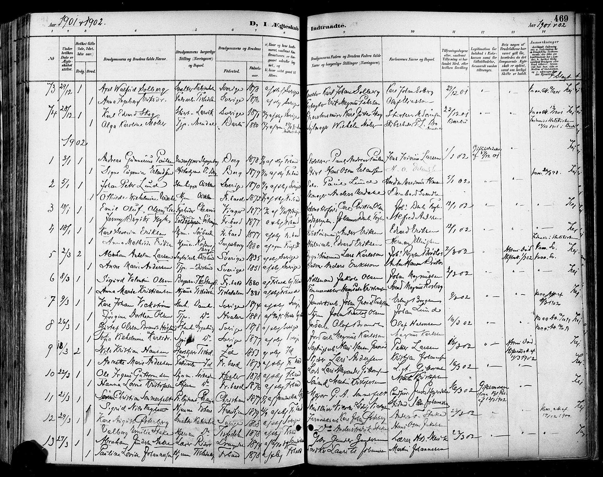 Halden prestekontor Kirkebøker, AV/SAO-A-10909/F/Fa/L0013: Ministerialbok nr. I 13, 1890-1906, s. 469