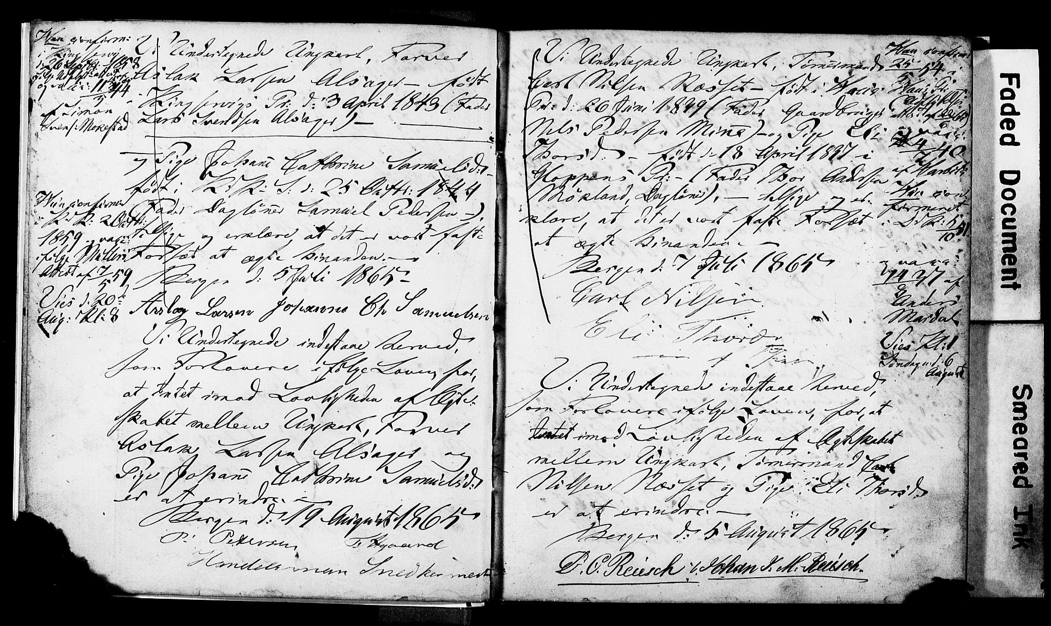 Korskirken sokneprestembete, SAB/A-76101: Forlovererklæringer nr. II.5.3, 1865-1871, s. 2