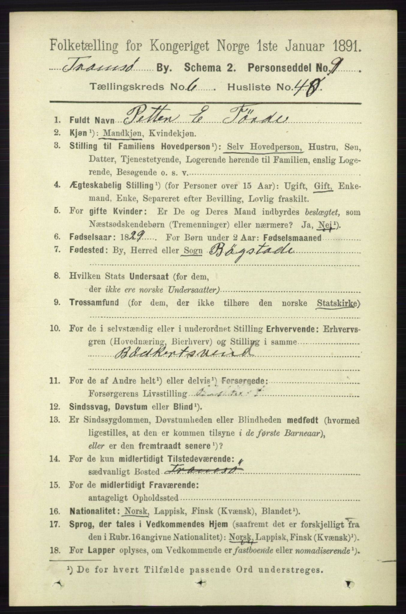 RA, Folketelling 1891 for 1902 Tromsø kjøpstad, 1891, s. 6056