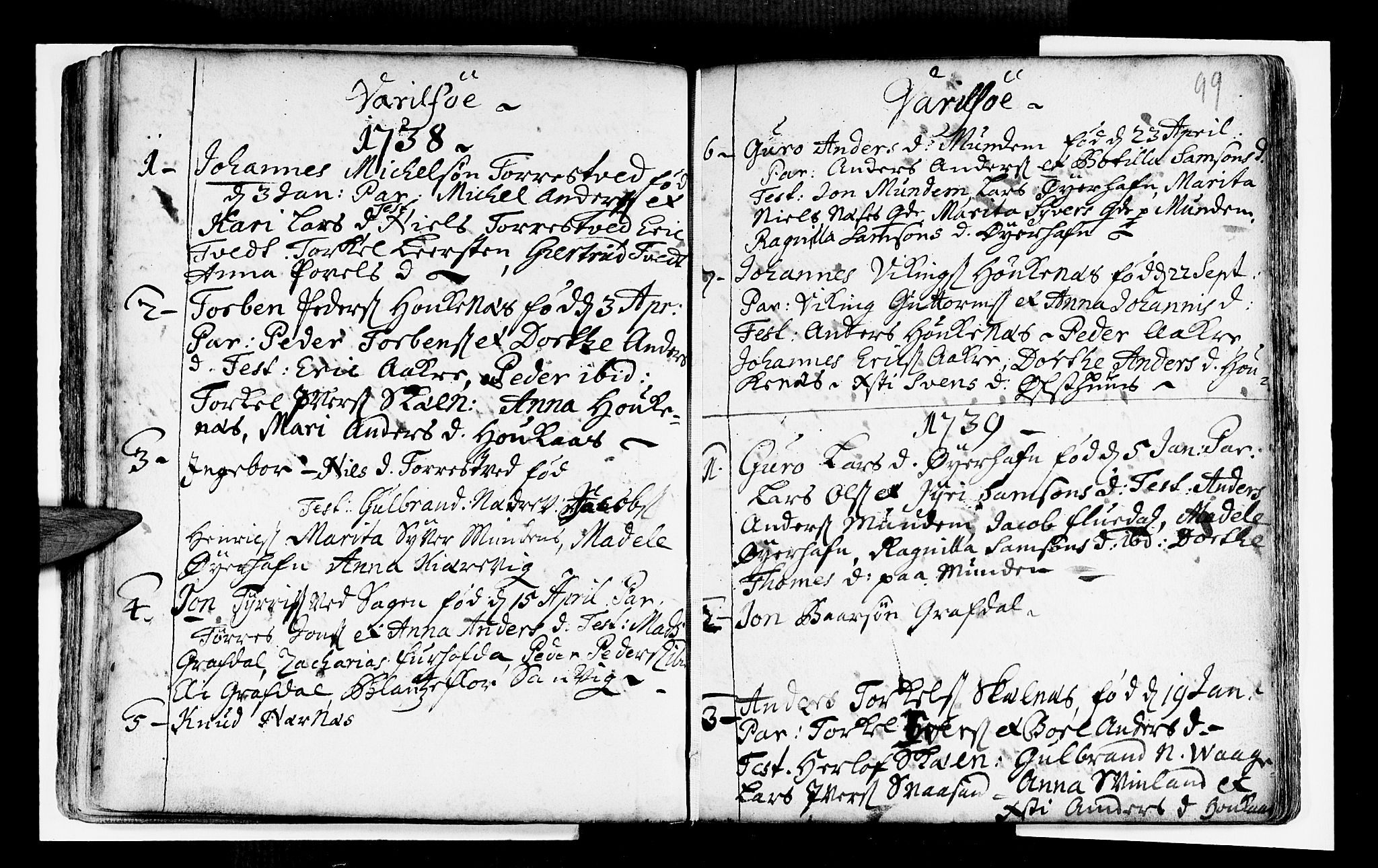 Strandebarm sokneprestembete, SAB/A-78401/H/Haa: Ministerialbok nr. A 2 /3, 1727-1750, s. 99