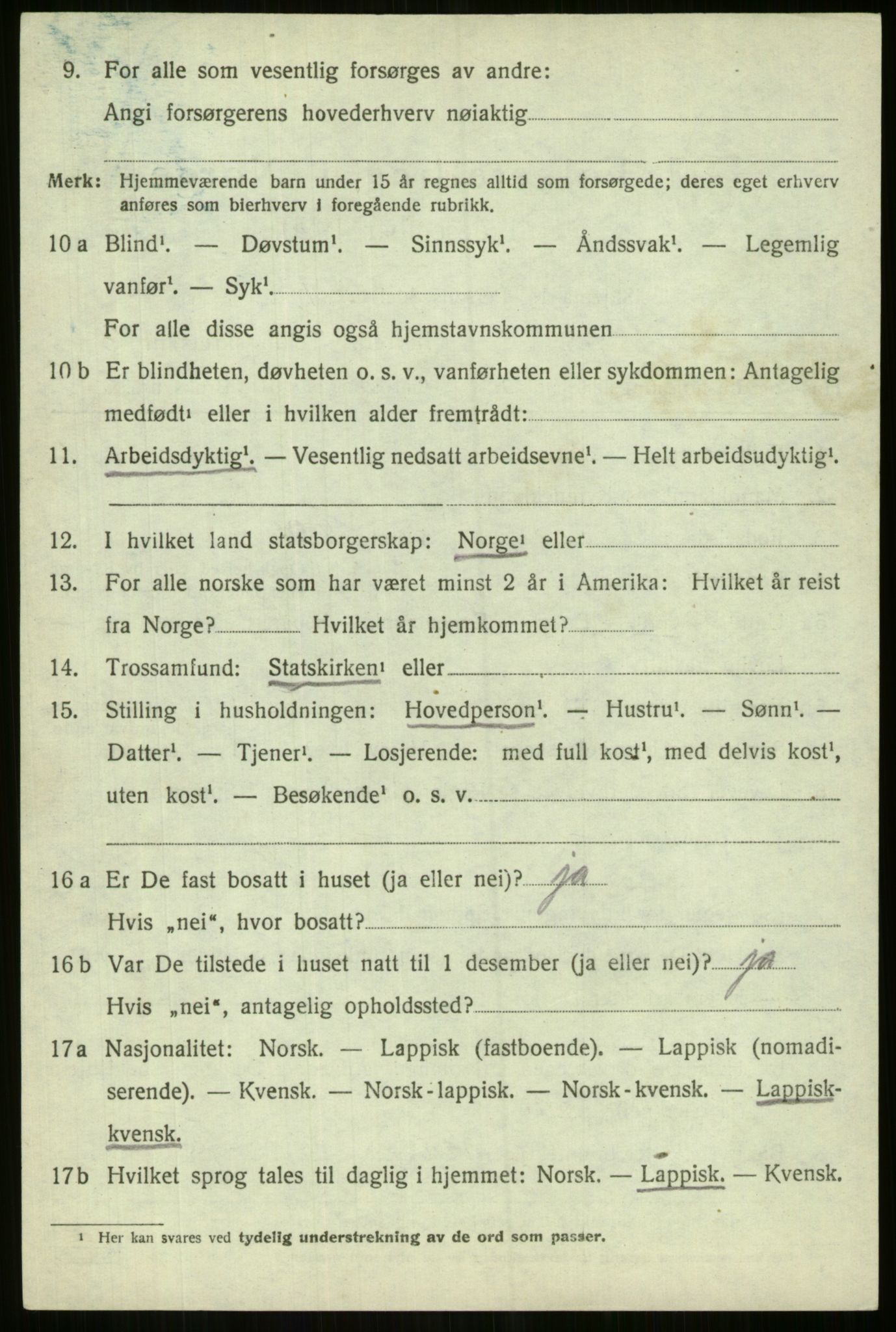 SATØ, Folketelling 1920 for 1938 Lyngen herred, 1920, s. 3530
