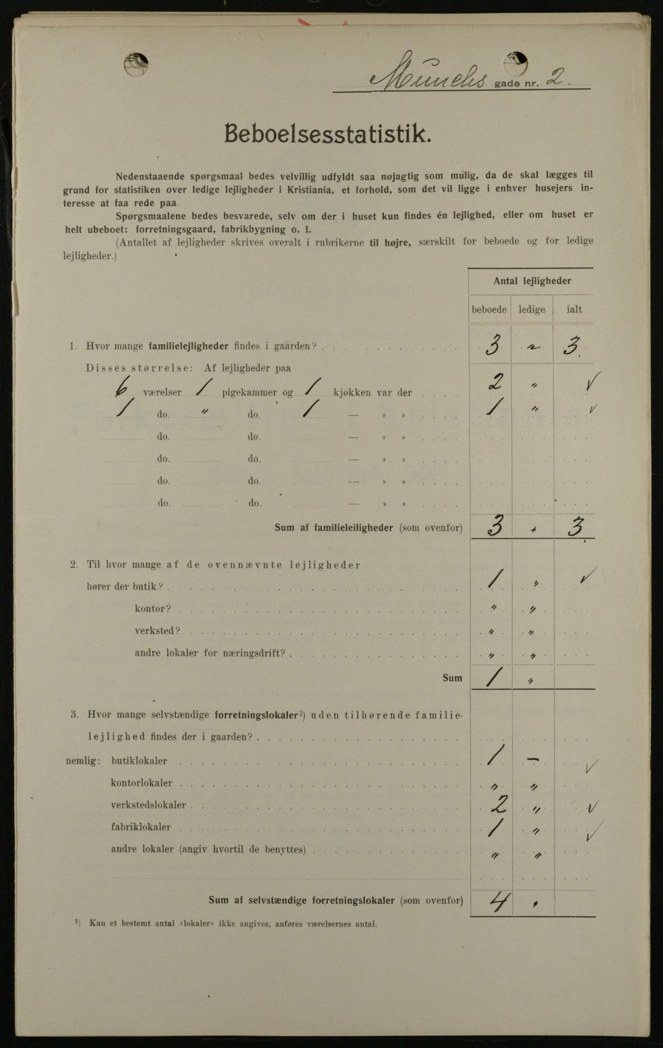 OBA, Kommunal folketelling 1.2.1908 for Kristiania kjøpstad, 1908, s. 59708