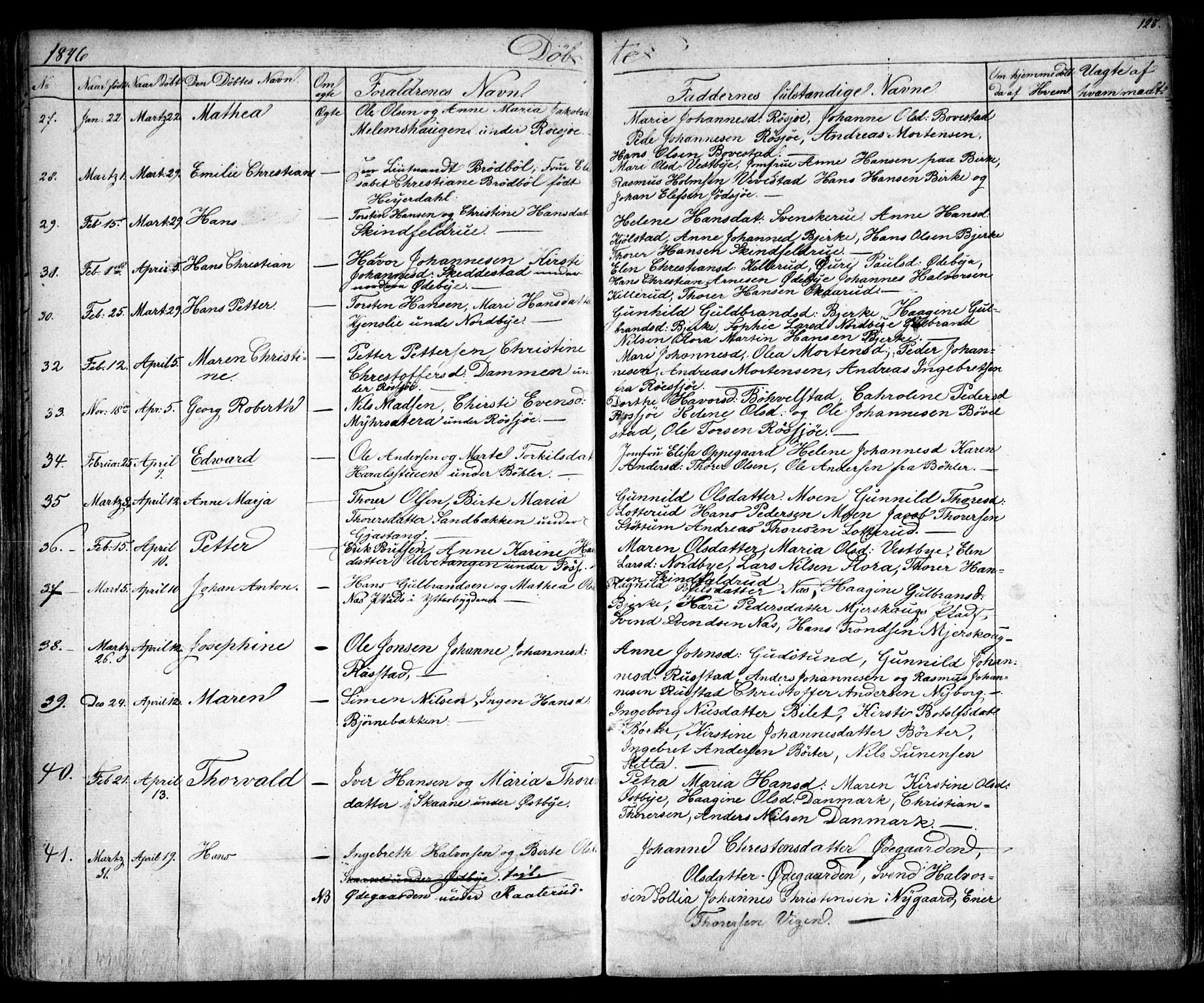 Enebakk prestekontor Kirkebøker, SAO/A-10171c/F/Fa/L0009: Ministerialbok nr. I 9, 1832-1861, s. 128