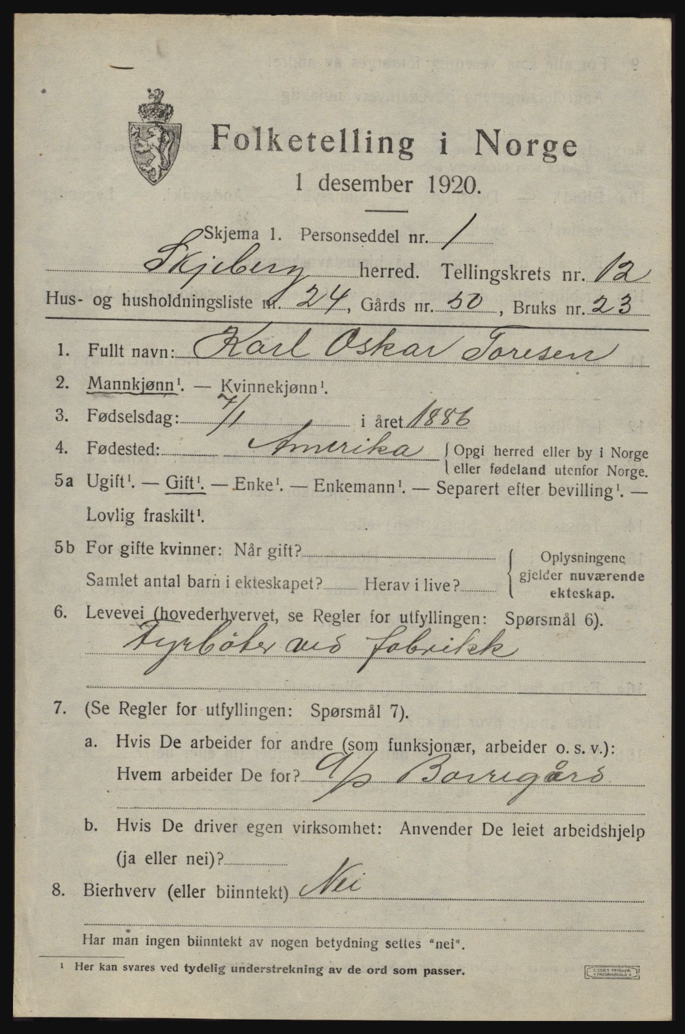 SAO, Folketelling 1920 for 0115 Skjeberg herred, 1920, s. 10527