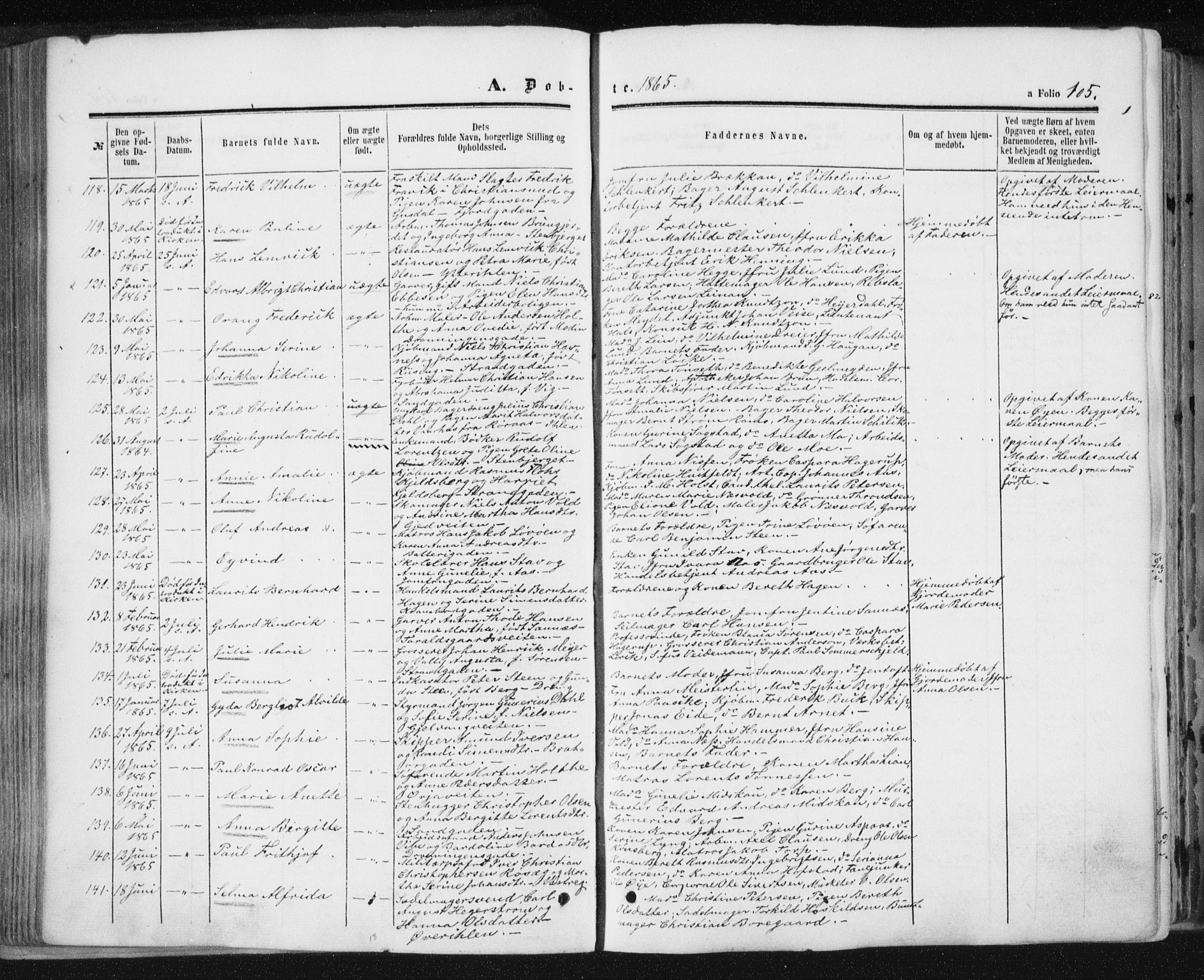 Ministerialprotokoller, klokkerbøker og fødselsregistre - Sør-Trøndelag, SAT/A-1456/602/L0115: Ministerialbok nr. 602A13, 1860-1872, s. 105