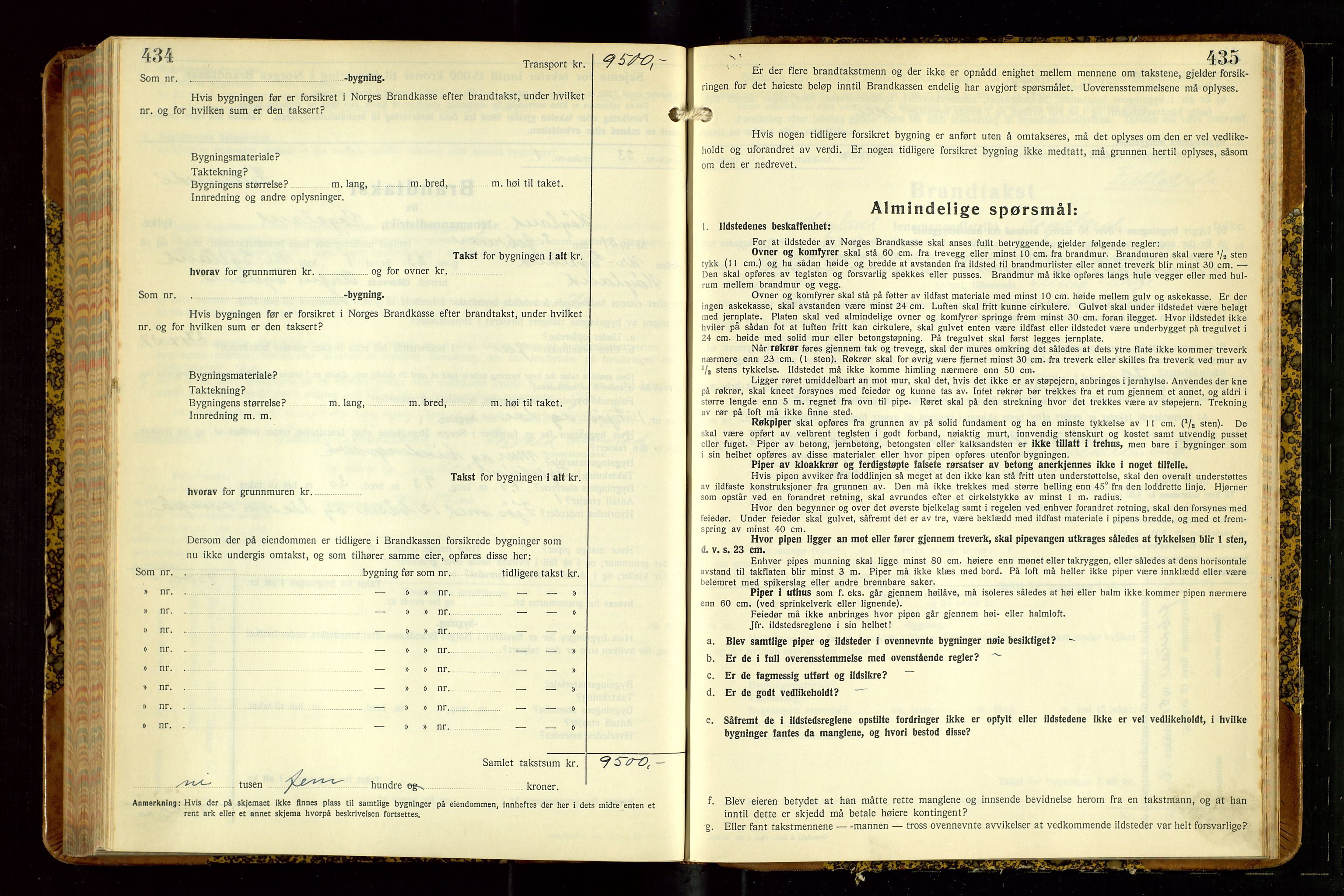 Høyland/Sandnes lensmannskontor, AV/SAST-A-100166/Gob/L0008: "Branntakstprotokoll", 1940-1952, s. 434-435