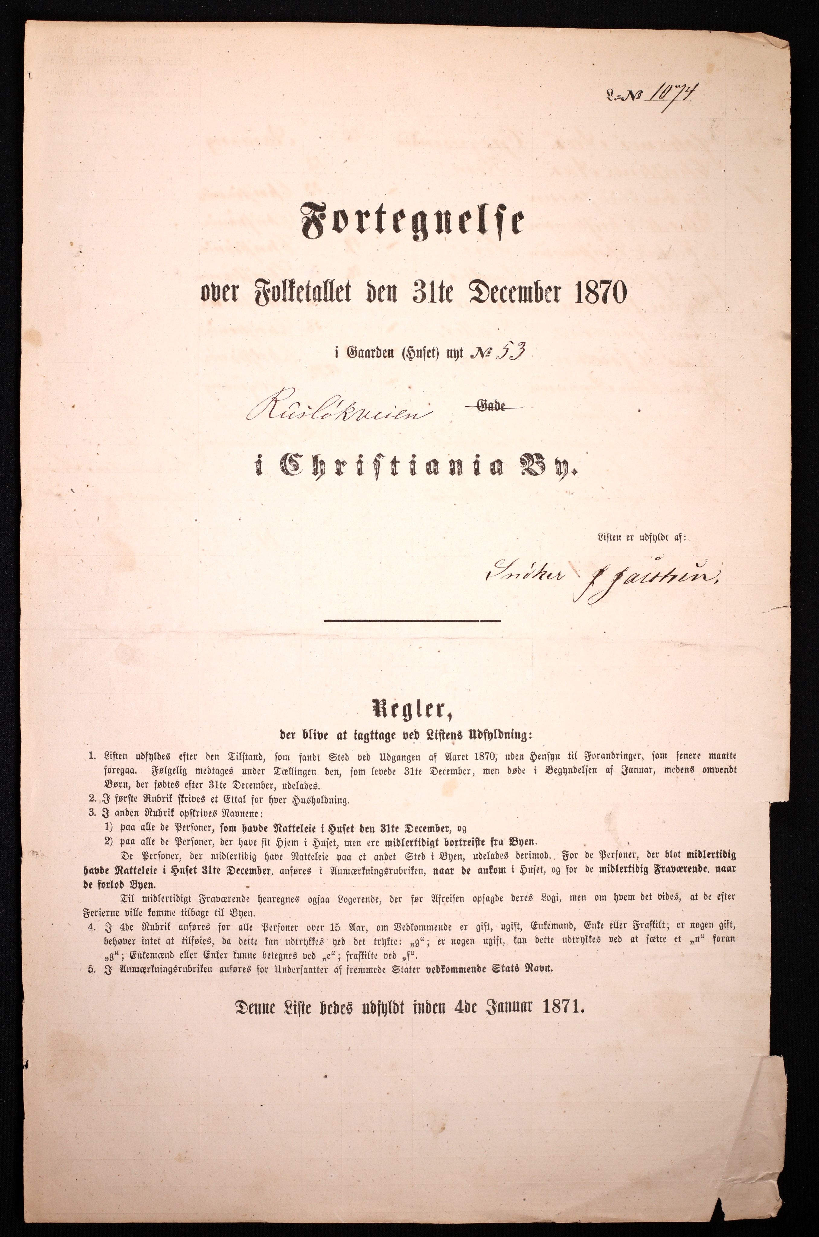 RA, Folketelling 1870 for 0301 Kristiania kjøpstad, 1870, s. 3014