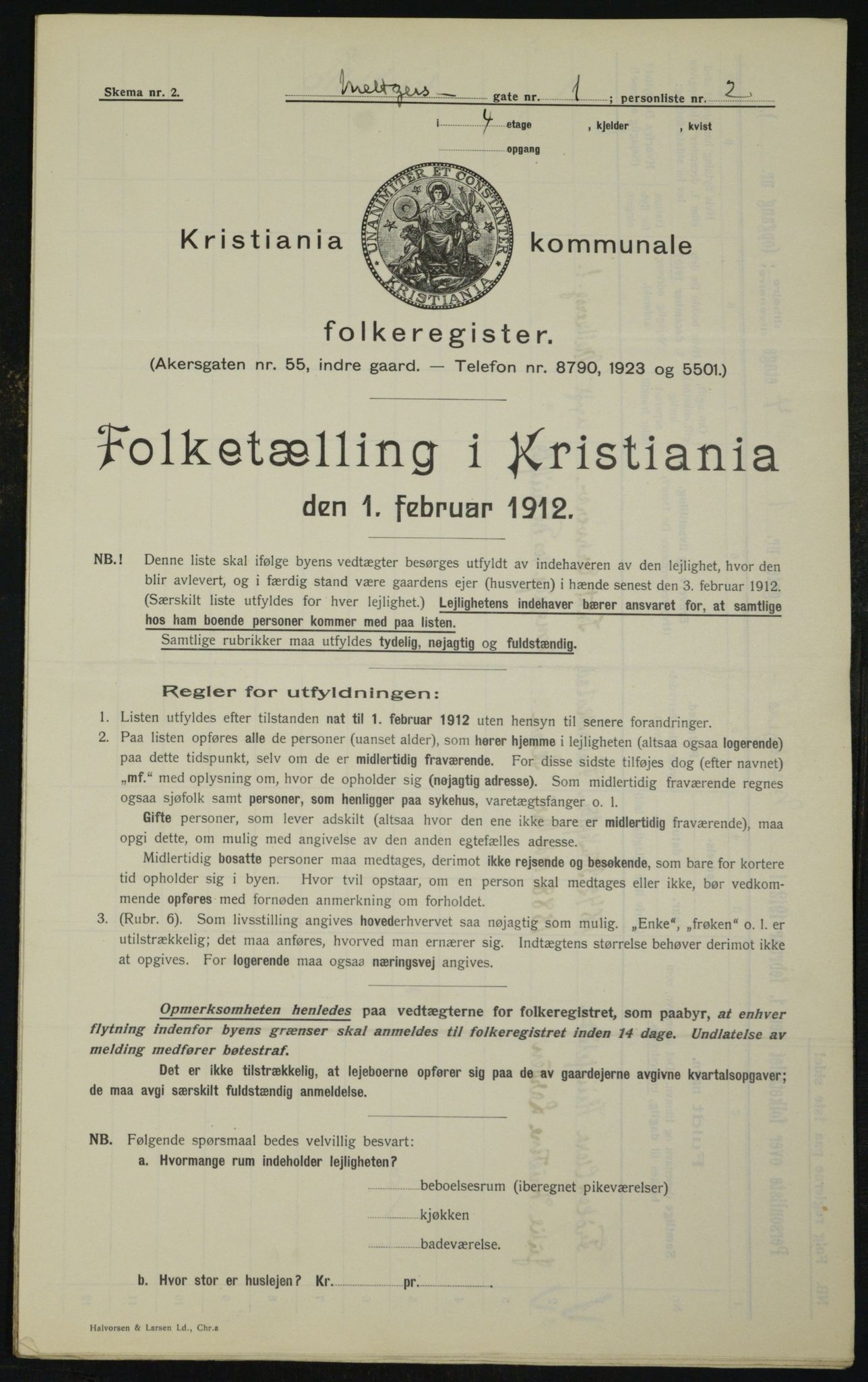 OBA, Kommunal folketelling 1.2.1912 for Kristiania, 1912, s. 65655