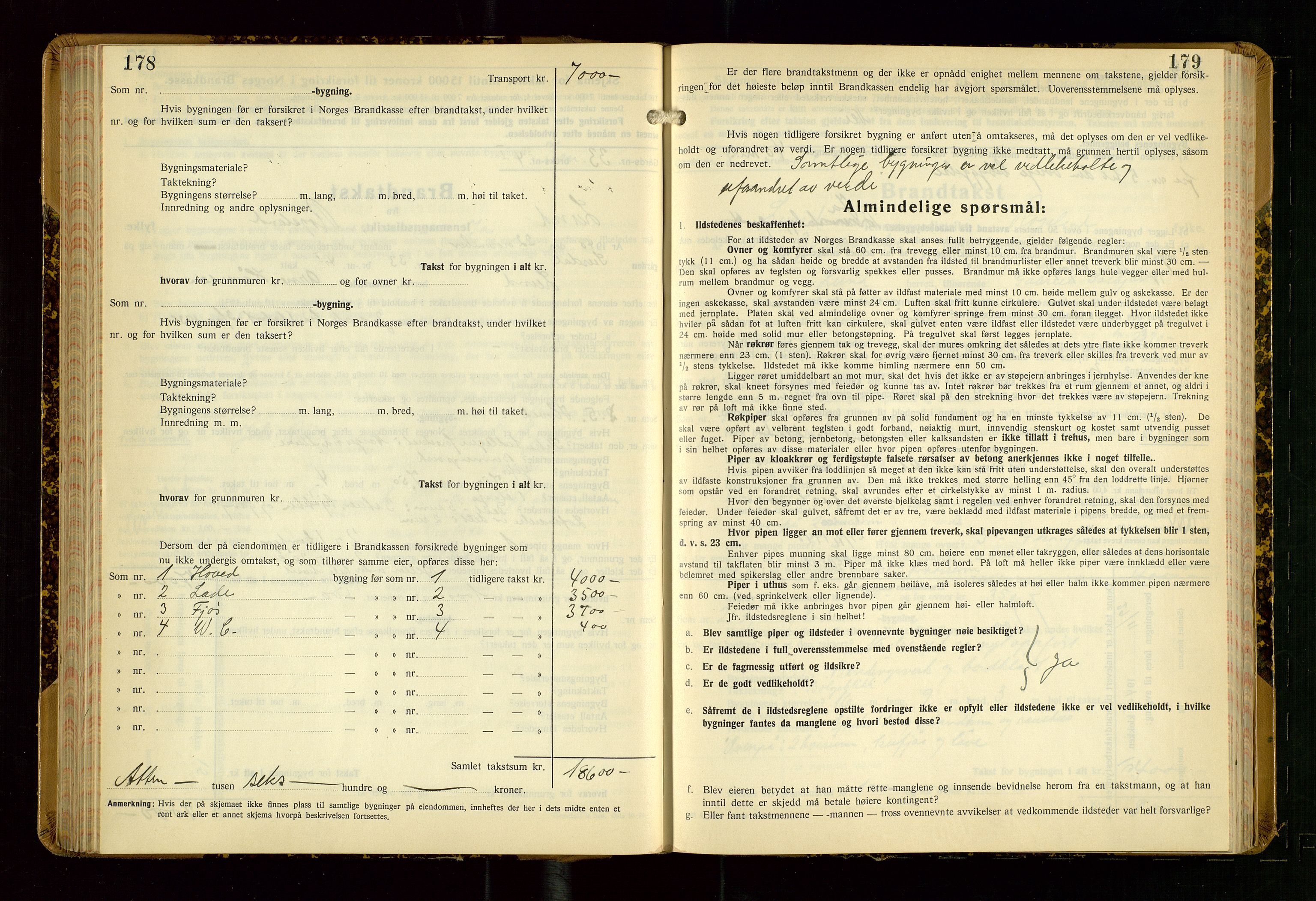 Lund lensmannskontor, SAST/A-100303/Gob/L0006: "Brandtakstprotokoll", 1938-1951, s. 178-179