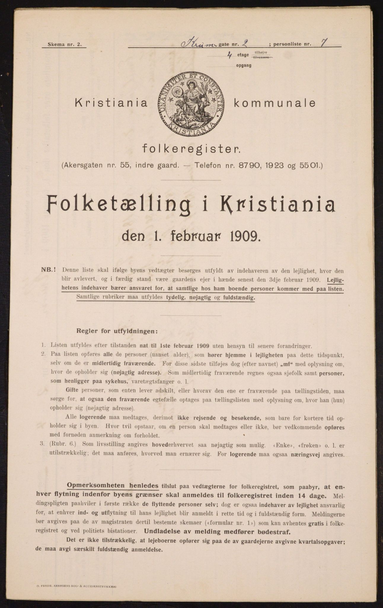 OBA, Kommunal folketelling 1.2.1909 for Kristiania kjøpstad, 1909, s. 50228