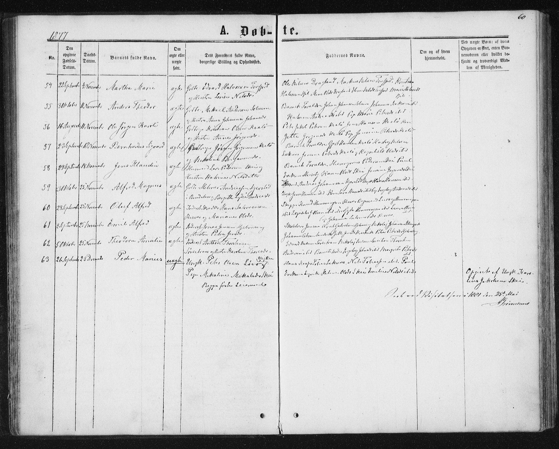 Ministerialprotokoller, klokkerbøker og fødselsregistre - Nord-Trøndelag, SAT/A-1458/788/L0696: Ministerialbok nr. 788A03, 1863-1877, s. 60