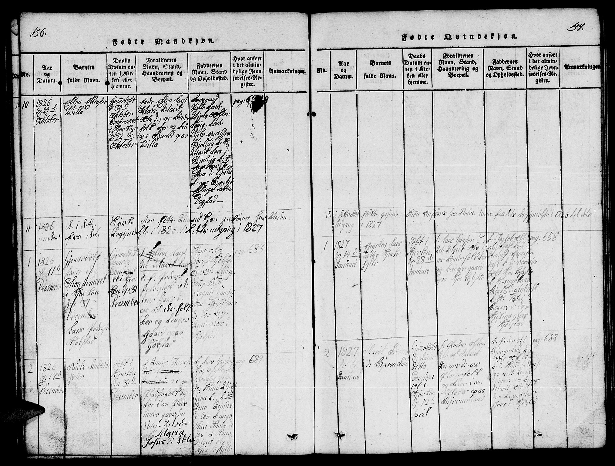 Ministerialprotokoller, klokkerbøker og fødselsregistre - Møre og Romsdal, SAT/A-1454/541/L0546: Klokkerbok nr. 541C01, 1818-1856, s. 56-57