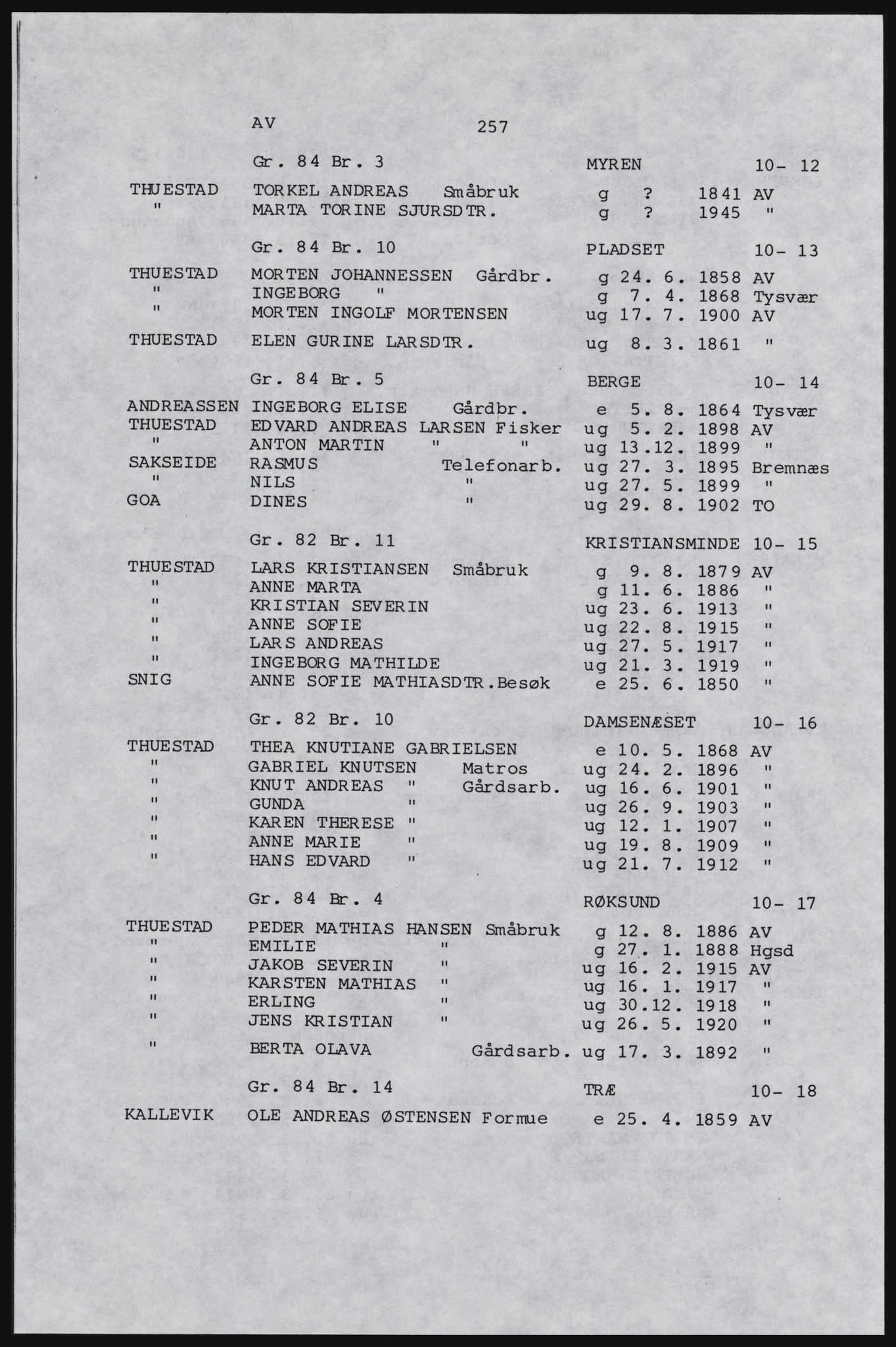 SAST, Avskrift av folketellingen 1920 for Karmøy, 1920, s. 275