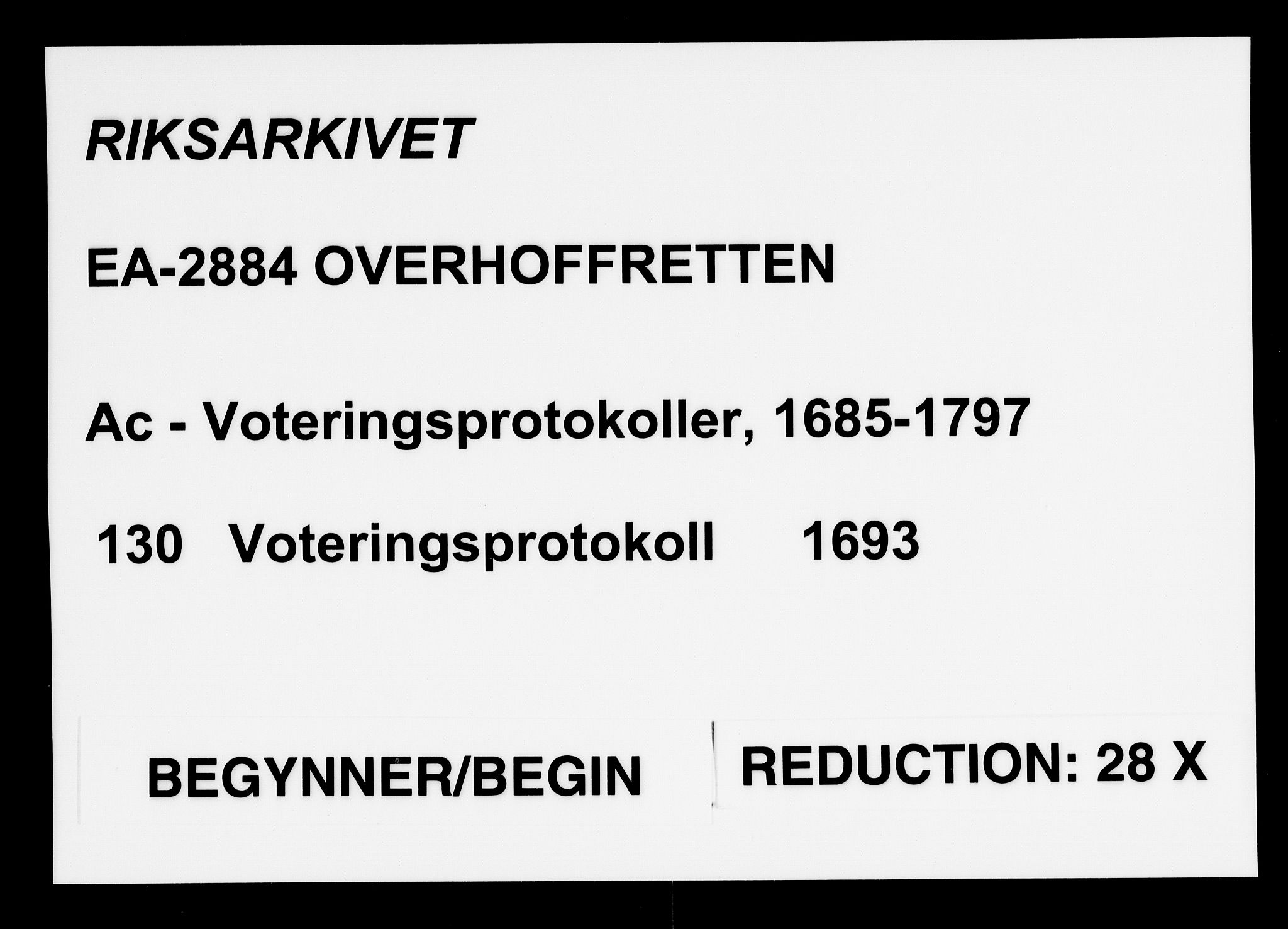 Overhoffretten 1667-1797, RA/EA-2884/Ac/L0130: Voteringsprotokoll, 1693