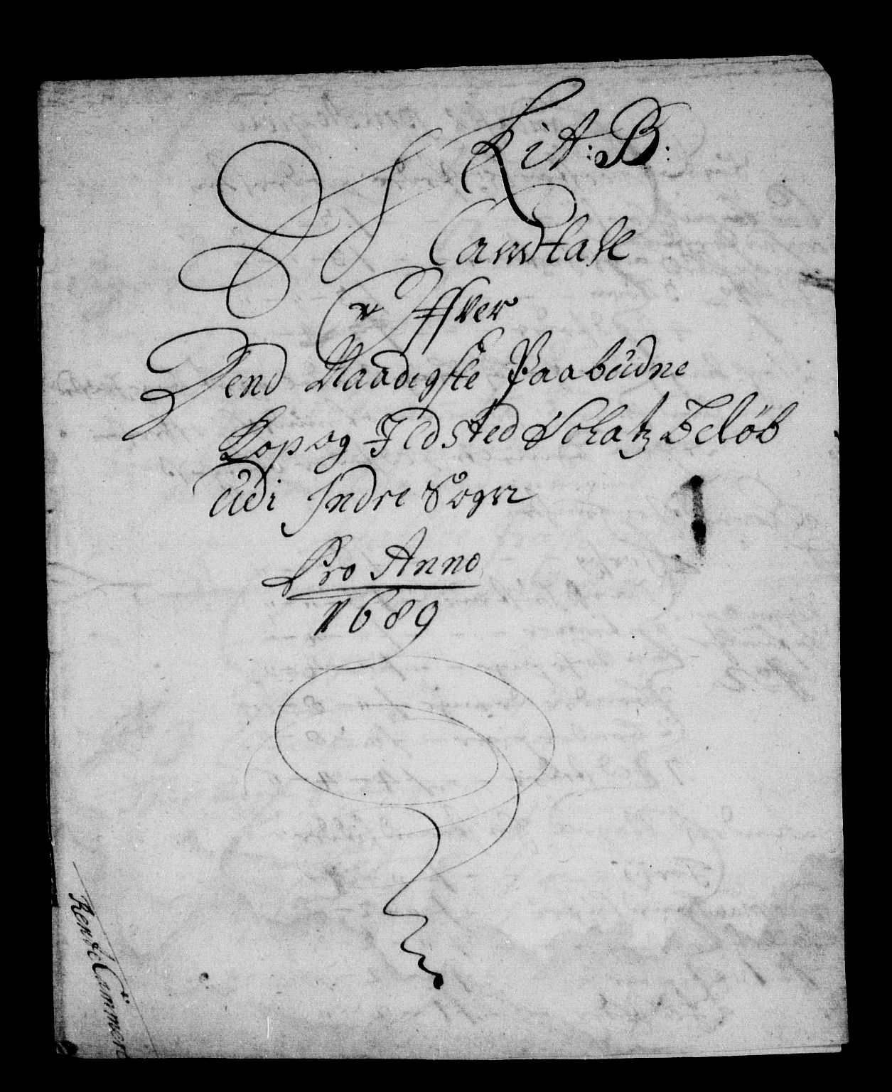 Rentekammeret inntil 1814, Reviderte regnskaper, Stiftamtstueregnskaper, Bergen stiftamt, AV/RA-EA-6043/R/Rc/L0091: Bergen stiftamt, 1689